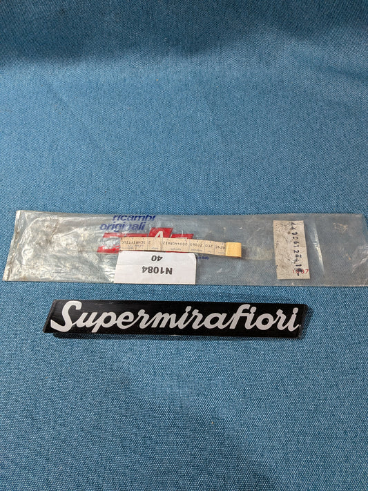 Lettering Emblem Rear Supermirafiori Fiat 131 0004408612 NOS A15