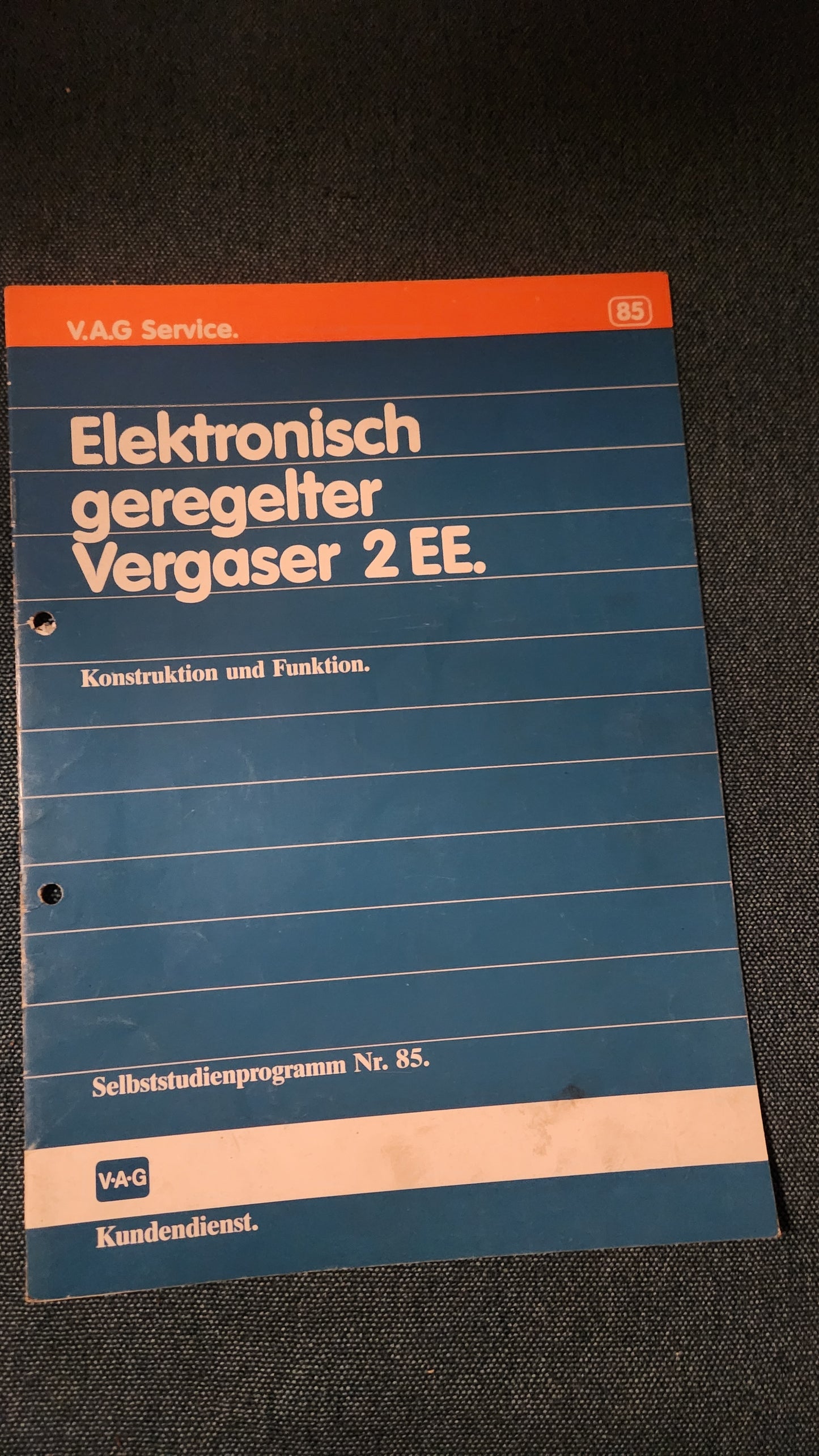 Elektronisch geregelter Vergaser 2EE Golf 2  Selbststudienpogramm Nr.85 Werkstattbuch Reparaturleitfaden