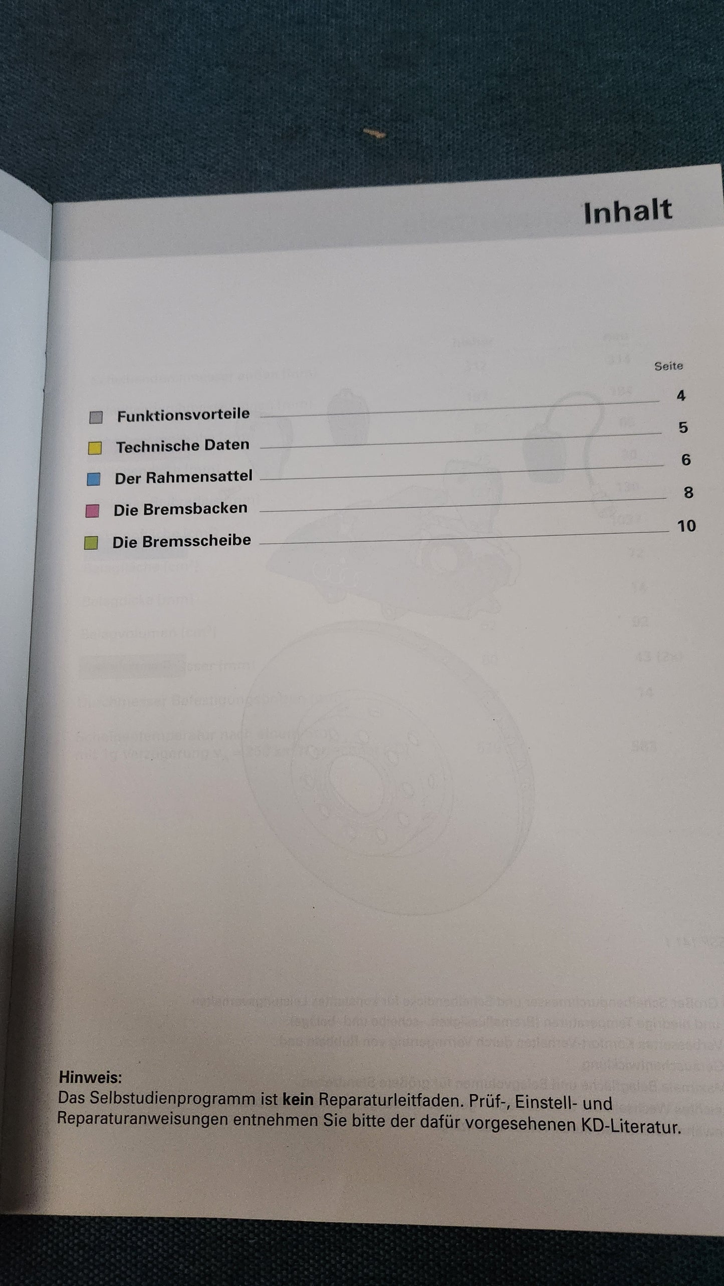 HP2 High-Performance Disc Brake Design and Function Self-Study Program No. 141 Repair Manual Workshop Manual