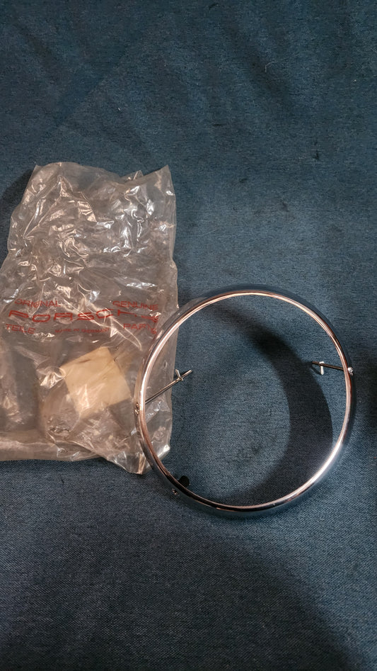 Porsche 911 Scheinwerferabdeckung Chrom Scheinwerferring 90163110200 Nos E8