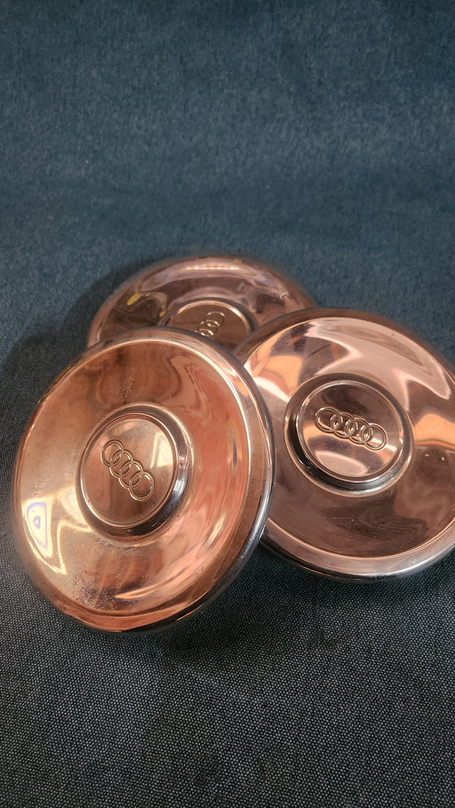 3x Radkappen Audi 80 B1/B2 Typ 80/81/85 Chrom Gebraucht D6