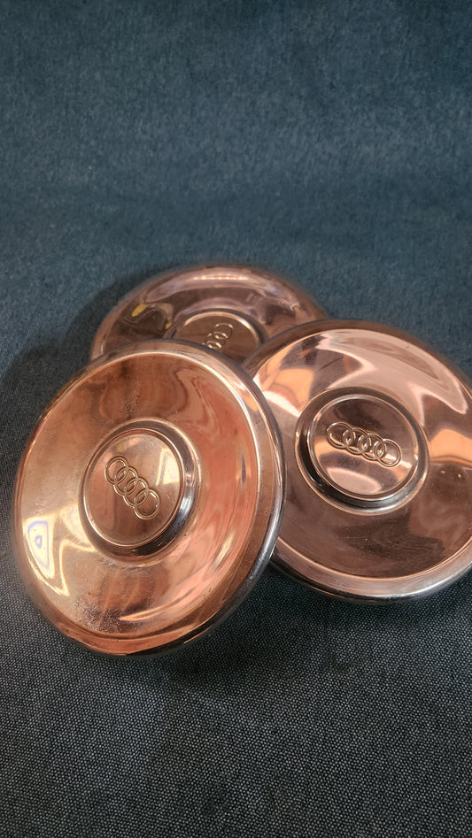 3x Radkappen Audi 80 B1/B2 Typ 80/81/85 Chrom Gebraucht D6