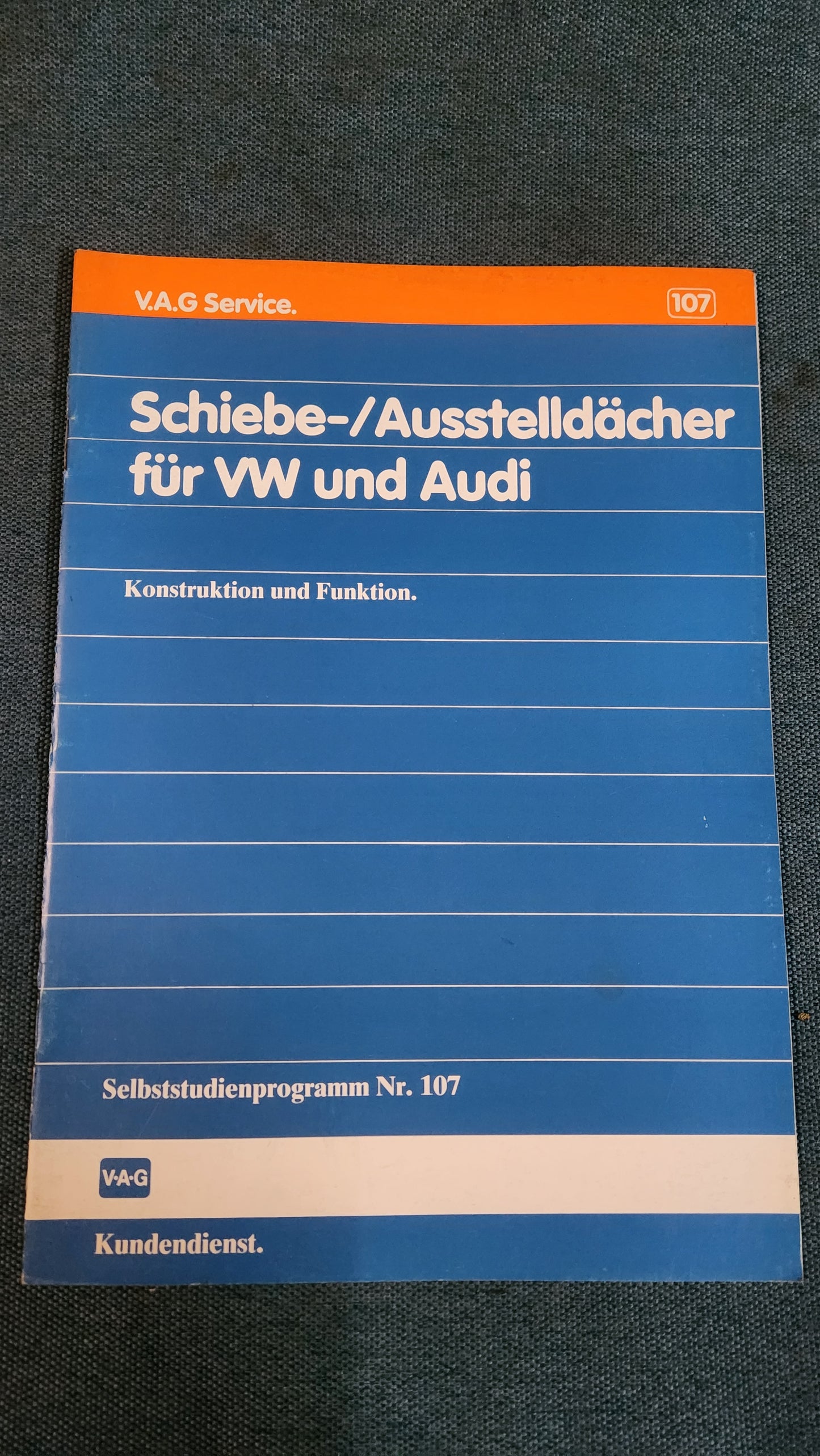 Schiebe-/Ausstelldächer für VW und Audi Selbststudienprogramm Nr. 107 Reparaturleitfaden Werkstattbuch