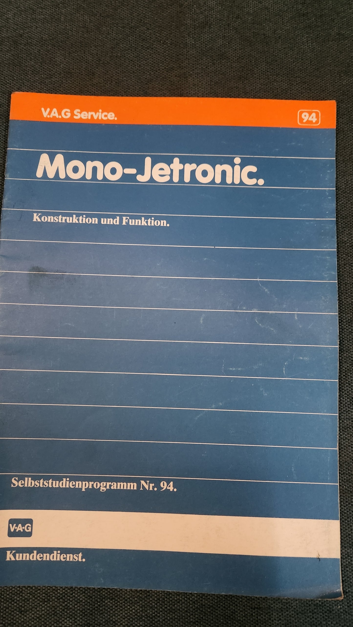 Mono Jetronic Design and Function Self-Study Program No. 94 Repair Manual Workshop Manual