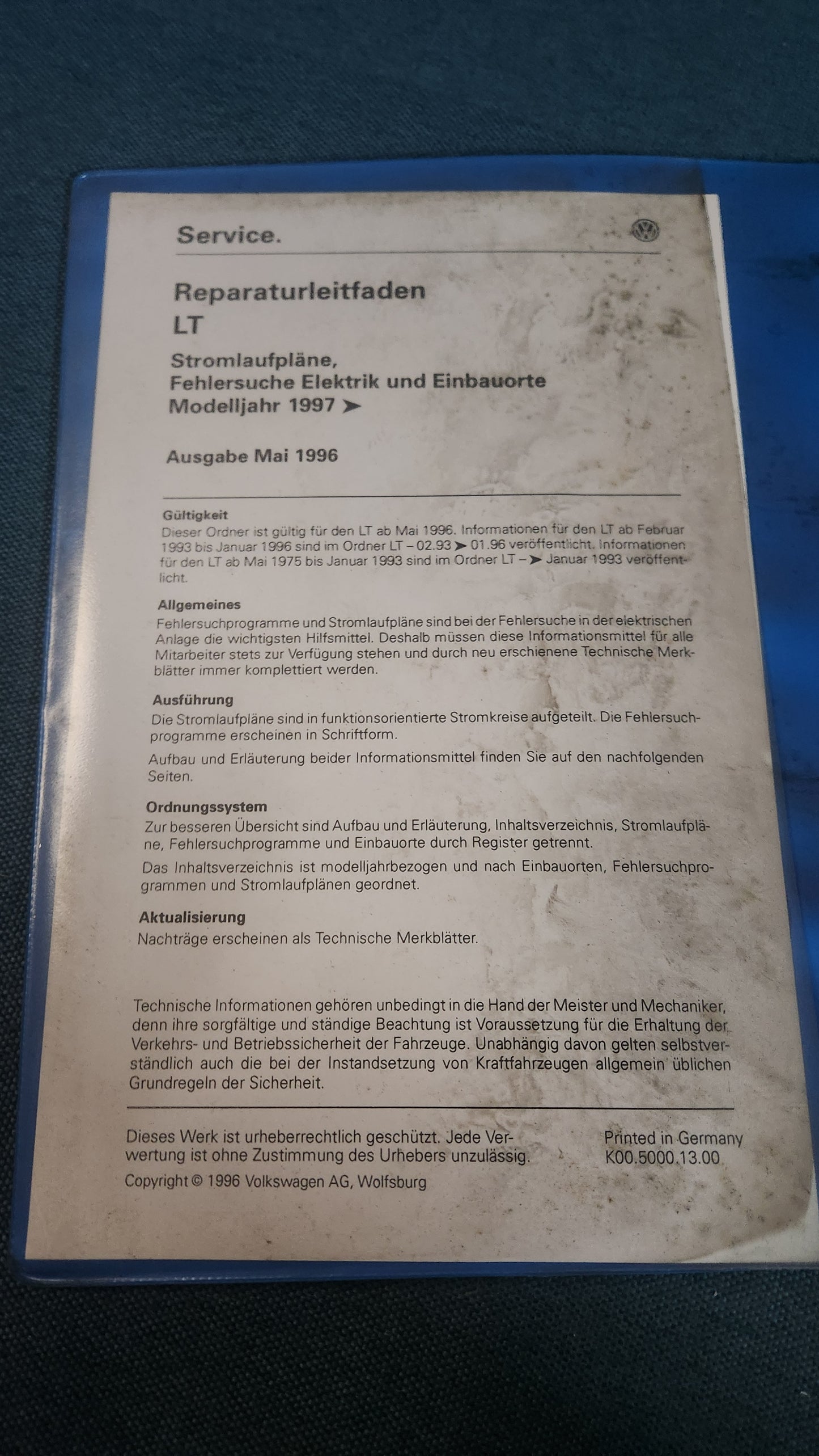 LT 2 D Stromlaufpläne Reparaturleitfaden Werkstattbuch