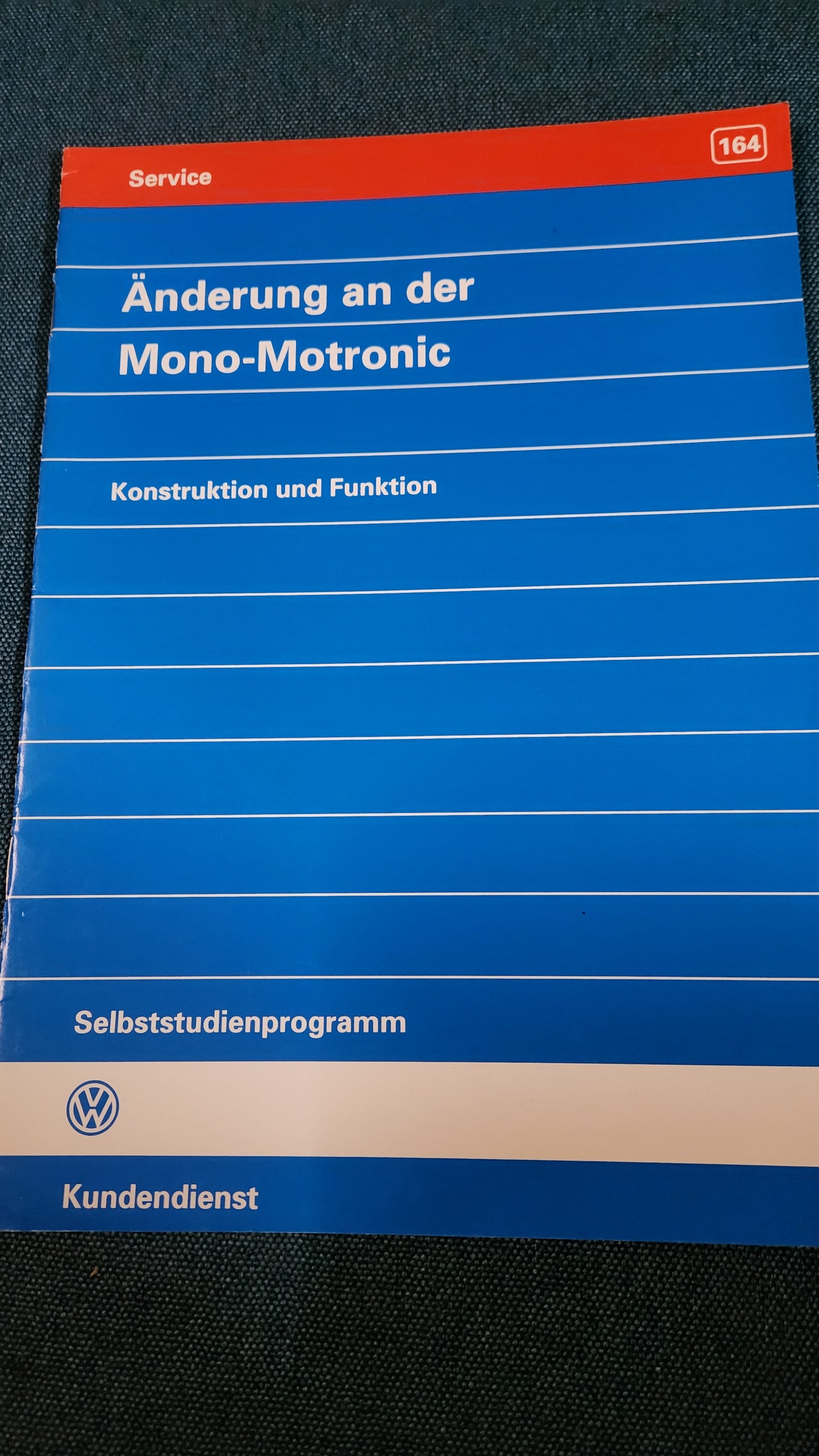 Änderung an der Mono-Motronic  Selbststudienpogramm Nr. 164 Werkstattbuch Reparaturleitfaden