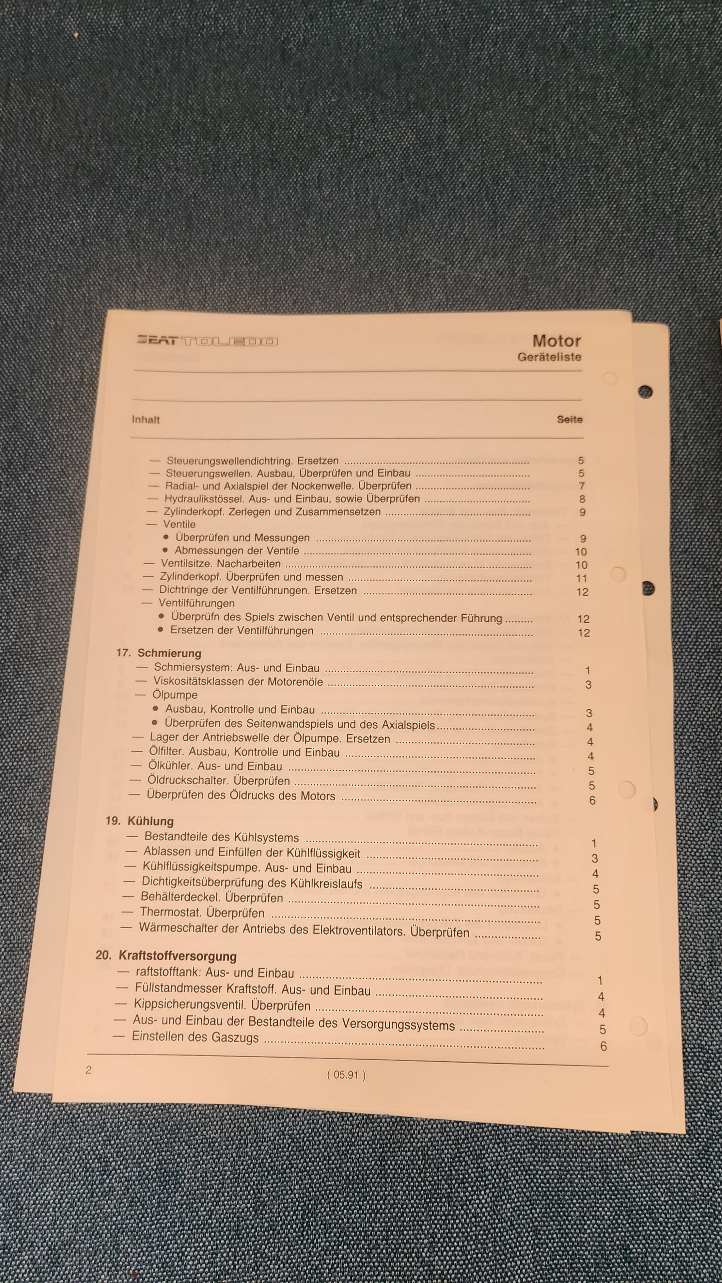Repair manual, workshop manual