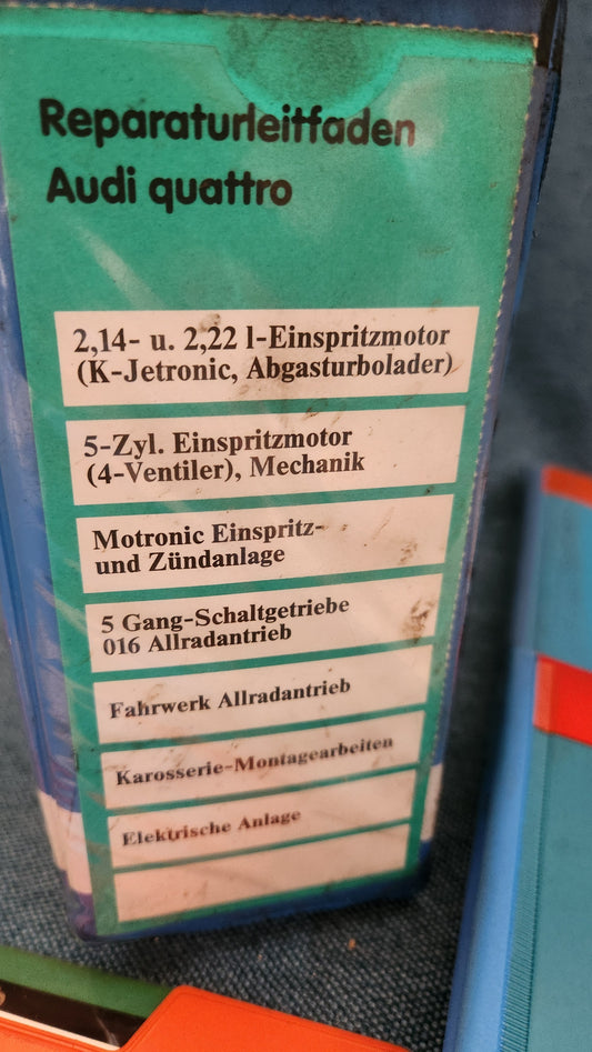 Audi Quattro Urquattro 2,2 2,14 Turbo 80/90/100 Reparaturleitfaden Werkstattbuch Selten