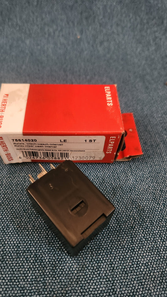 Wiper Relay Herth Buss Golf/Jetta/1/2/3/4/Bora/Vento/Corrado/Caddy 14D/9KV/T3/T4 Bus/Polo 86C/6N/Scirocco/1/2/Santana/Derby/Sharan/Passat B2/B3/Audi 80/90/B2/B3/100/200/C2/C3/C4/A6 C4/A4 B5 75614020 Used M7