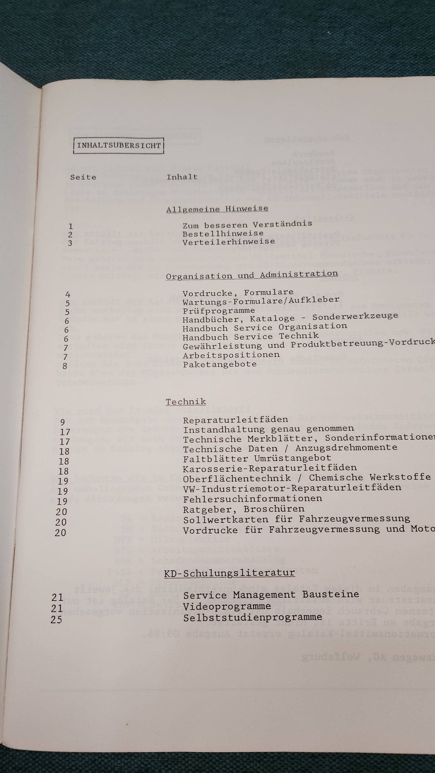 KD Informationsmittelkatalog  Werkstattbuch