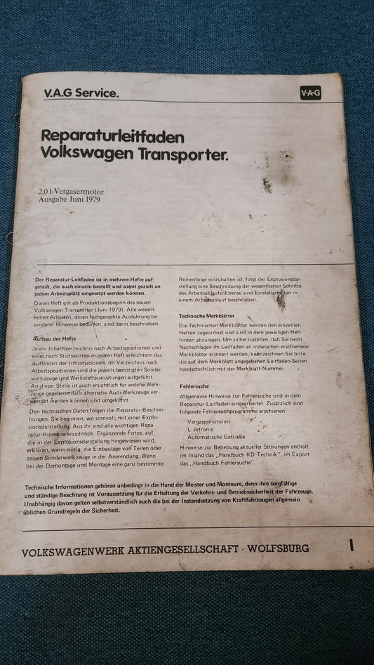 T3 Bus 2.0L Carburetor Engine Repair Manual Workshop Manual