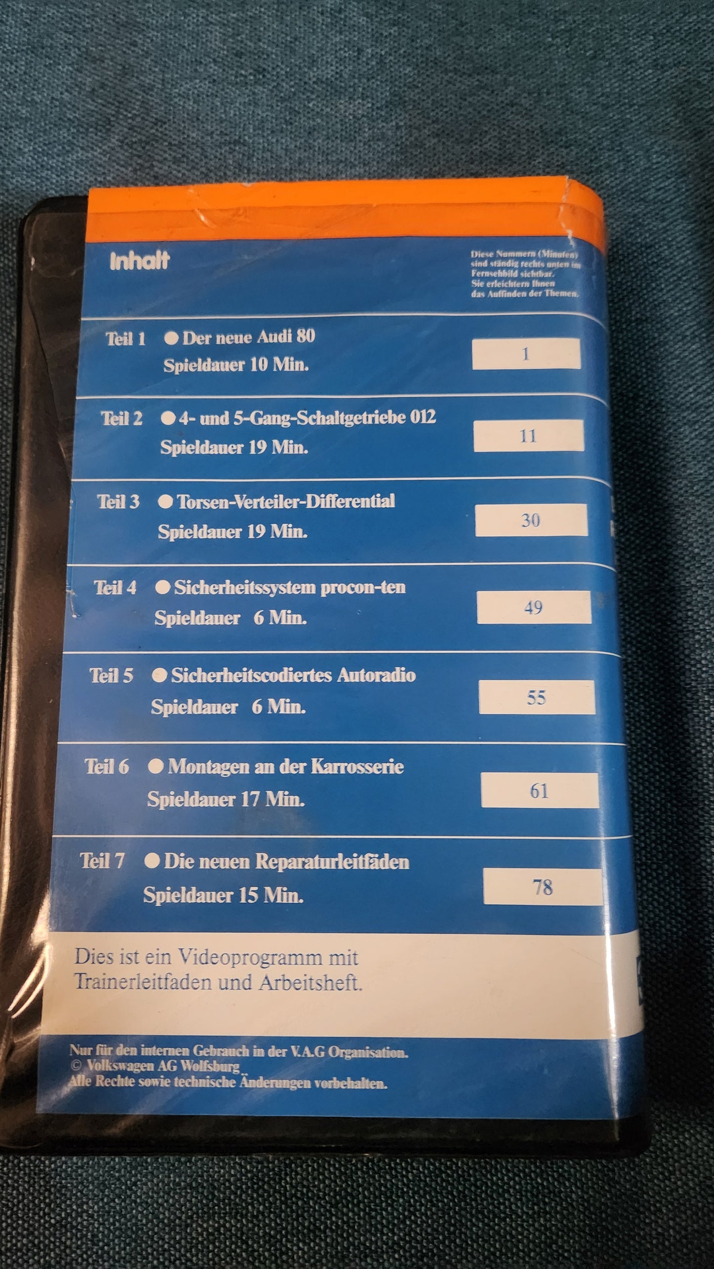 Audi 80 1987 B3 Reparaturleitfaden Werkstattfilm VHS