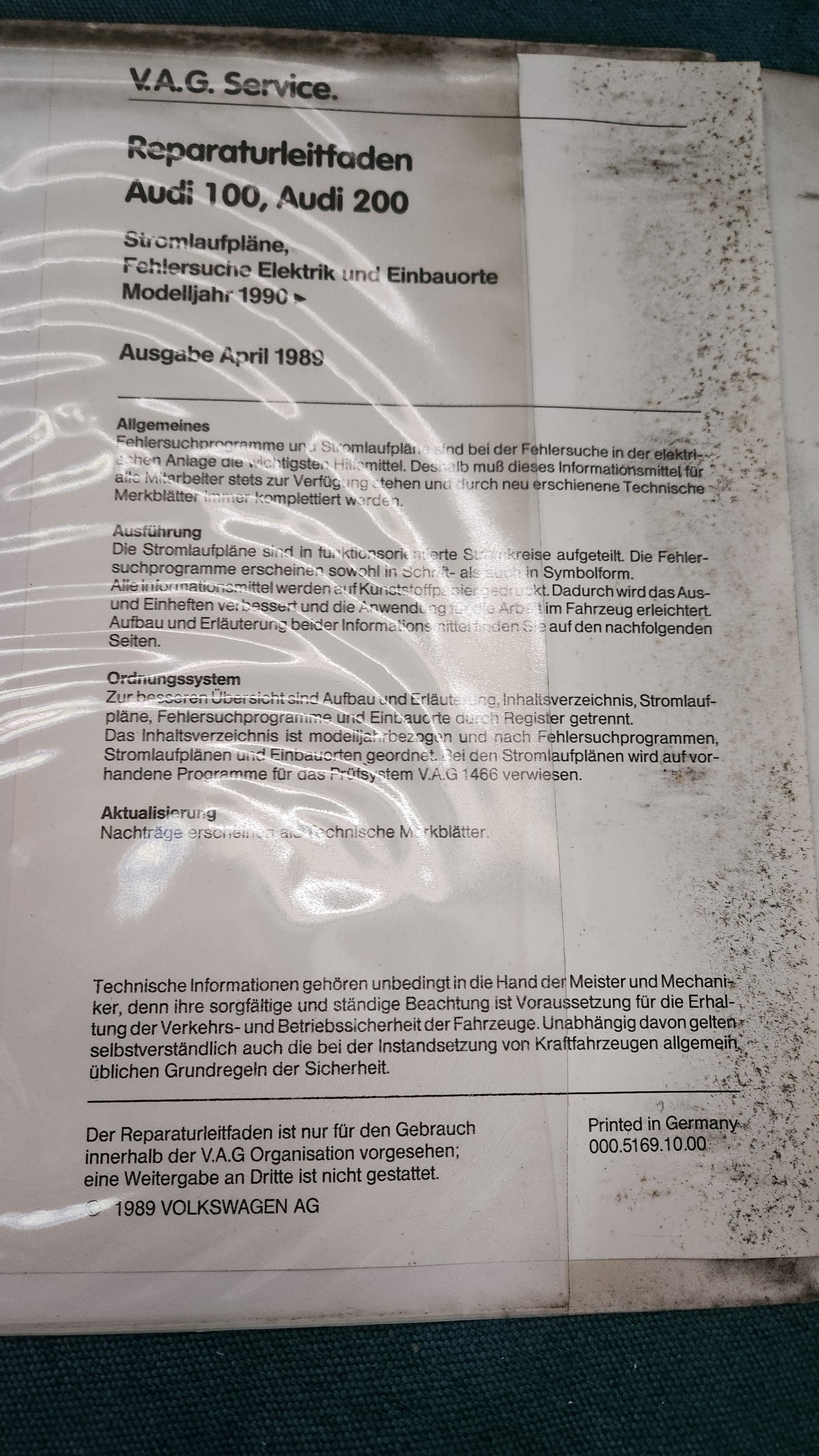 Audi 100/200 C4 Typ 44 Stromlaufpläne Reparaturleitfaden Werkstattbuch Z2