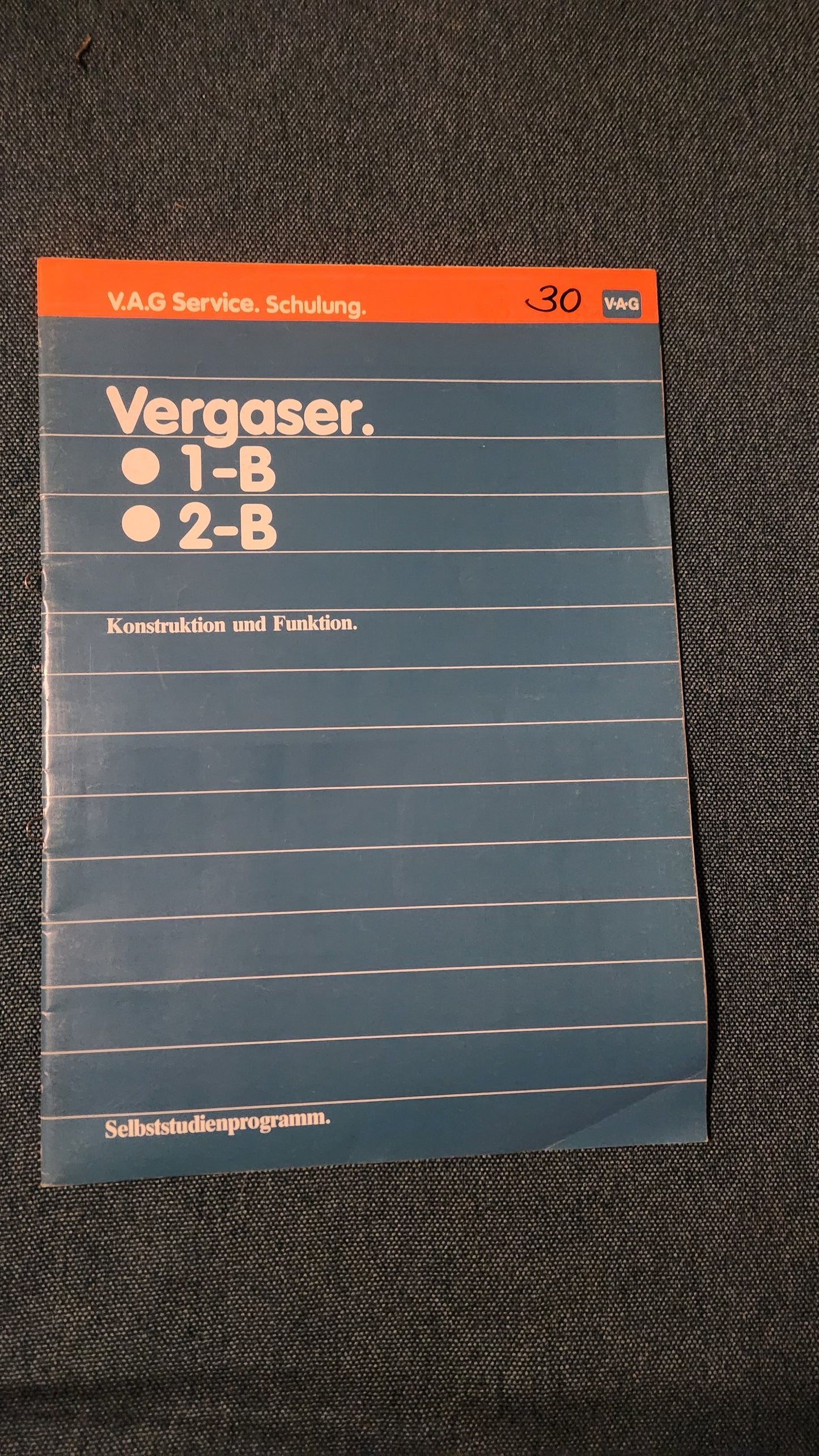 Vergaser 1B/2B Golf 1/Jetta 1/Passat B1/Audi 80 B1  Selbststudienpogramm Nr.30 Werkstattbuch Reparaturleitfaden