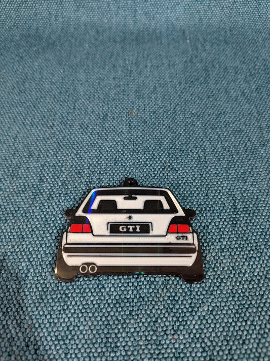 Schlüsselanhänger Golf 2 Schwarz/Rote  Rückleuchten GTI 3D Druck