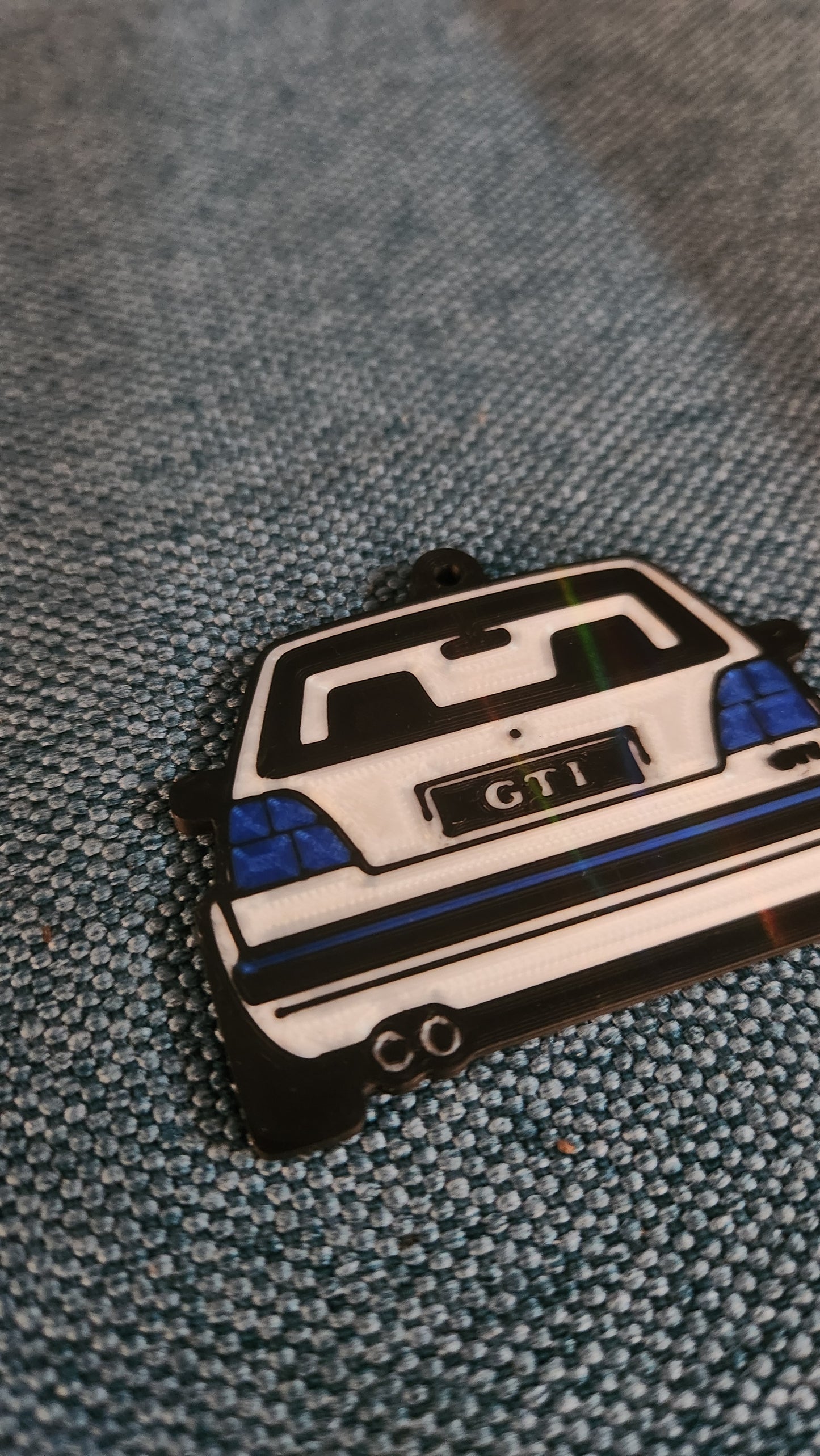 Schlüsselanhänger Golf 2 Blaue Rückleuchten GTI 3D Druck