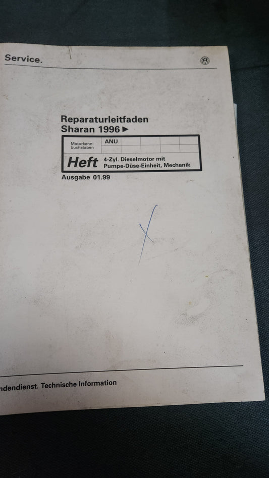 Sharan ANU Motor Reparatzrleitfaden Werkstattbuch