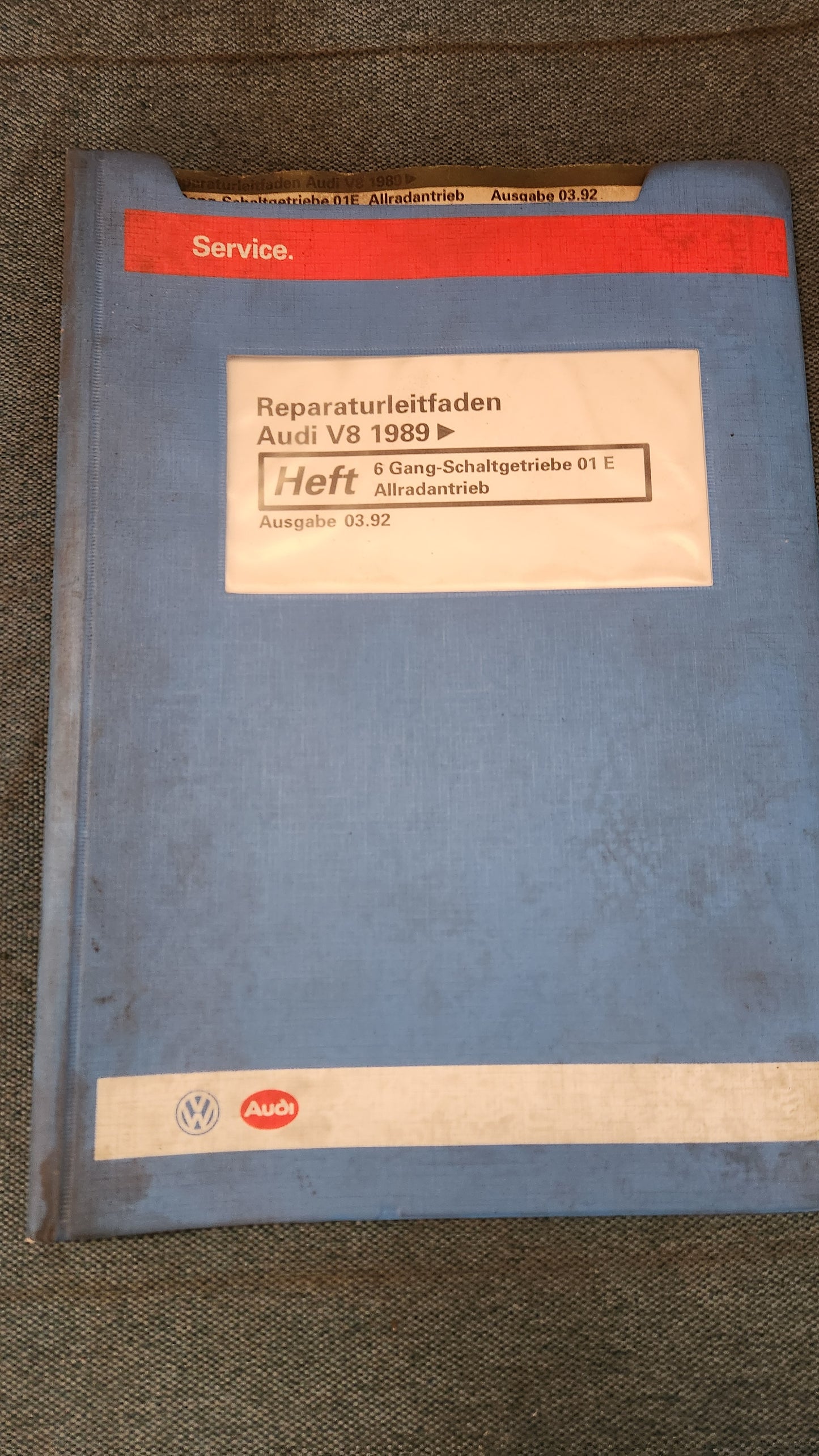 Audi V8 6-Gang Schaltgetriebe 01E Allradantrieb Reparaturleitfaden Werkstattbuch