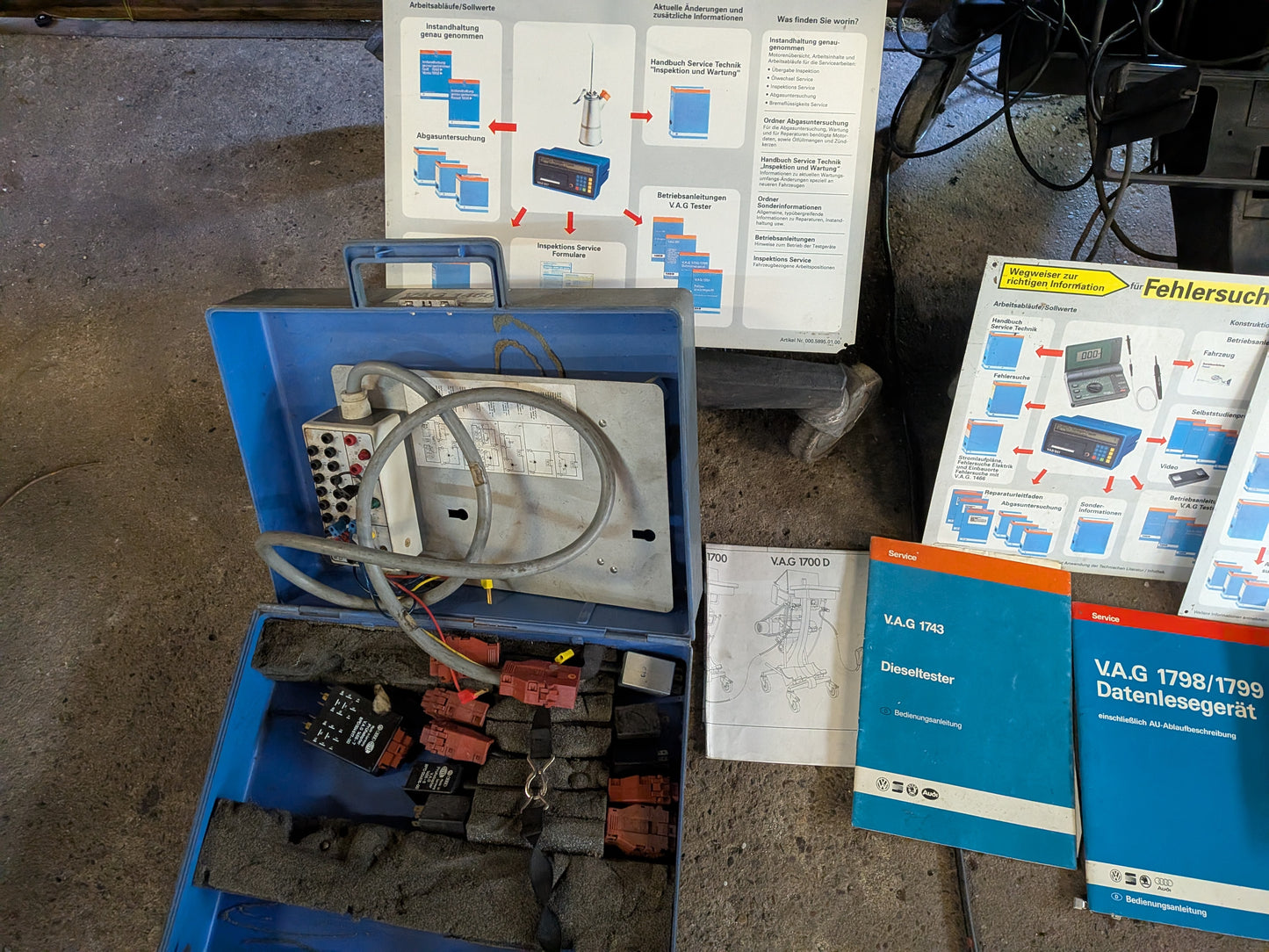 VAG Tester Turm Set VAG1798/1788/1743/1500/ 1767 und VAG 1466 Relais Tester inklusive Zubehör Gebraucht