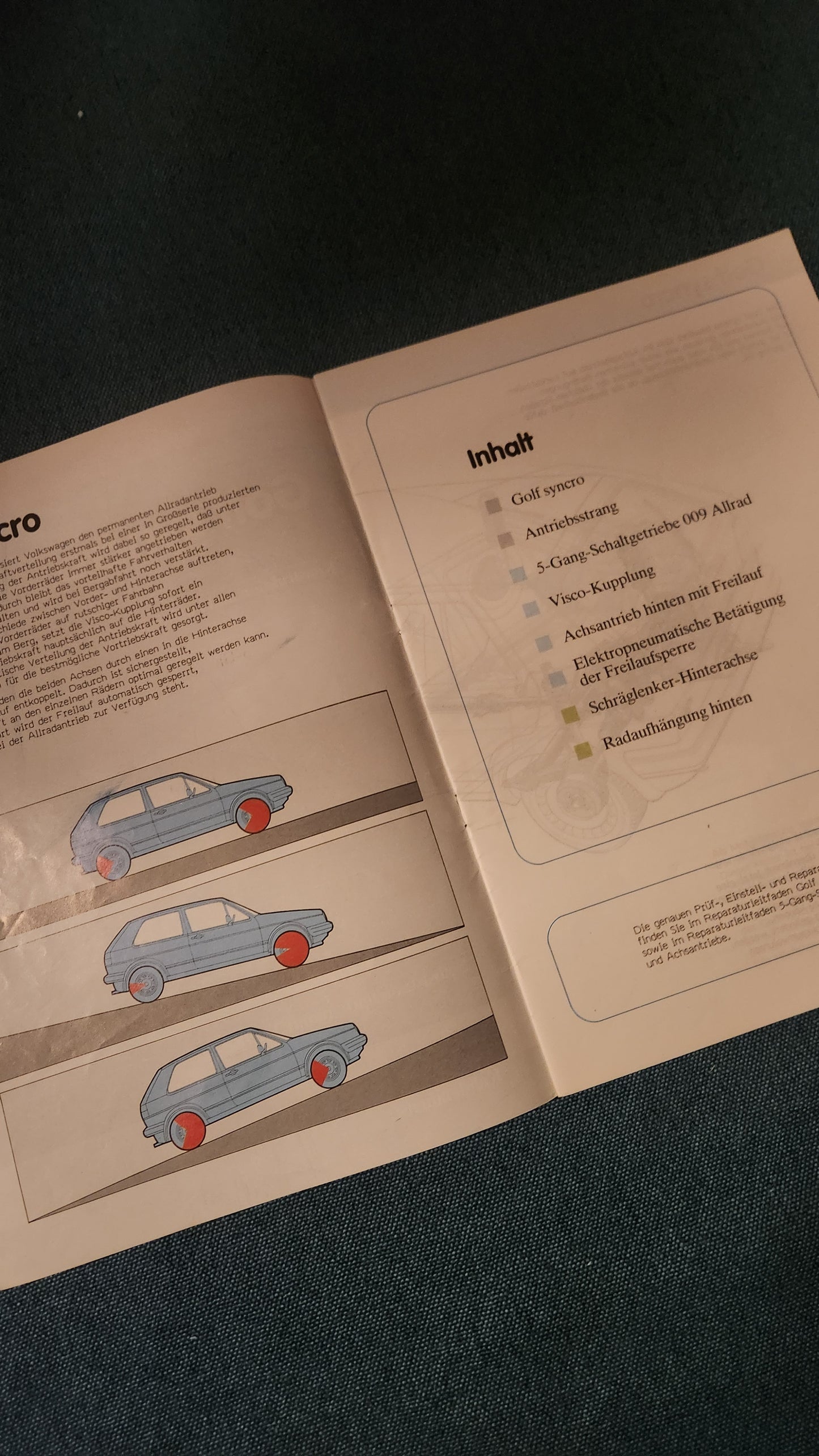 Golf 2 Syncro  Selbststudienpogramm Nr. 78 Werkstattbuch Reparaturleitfaden