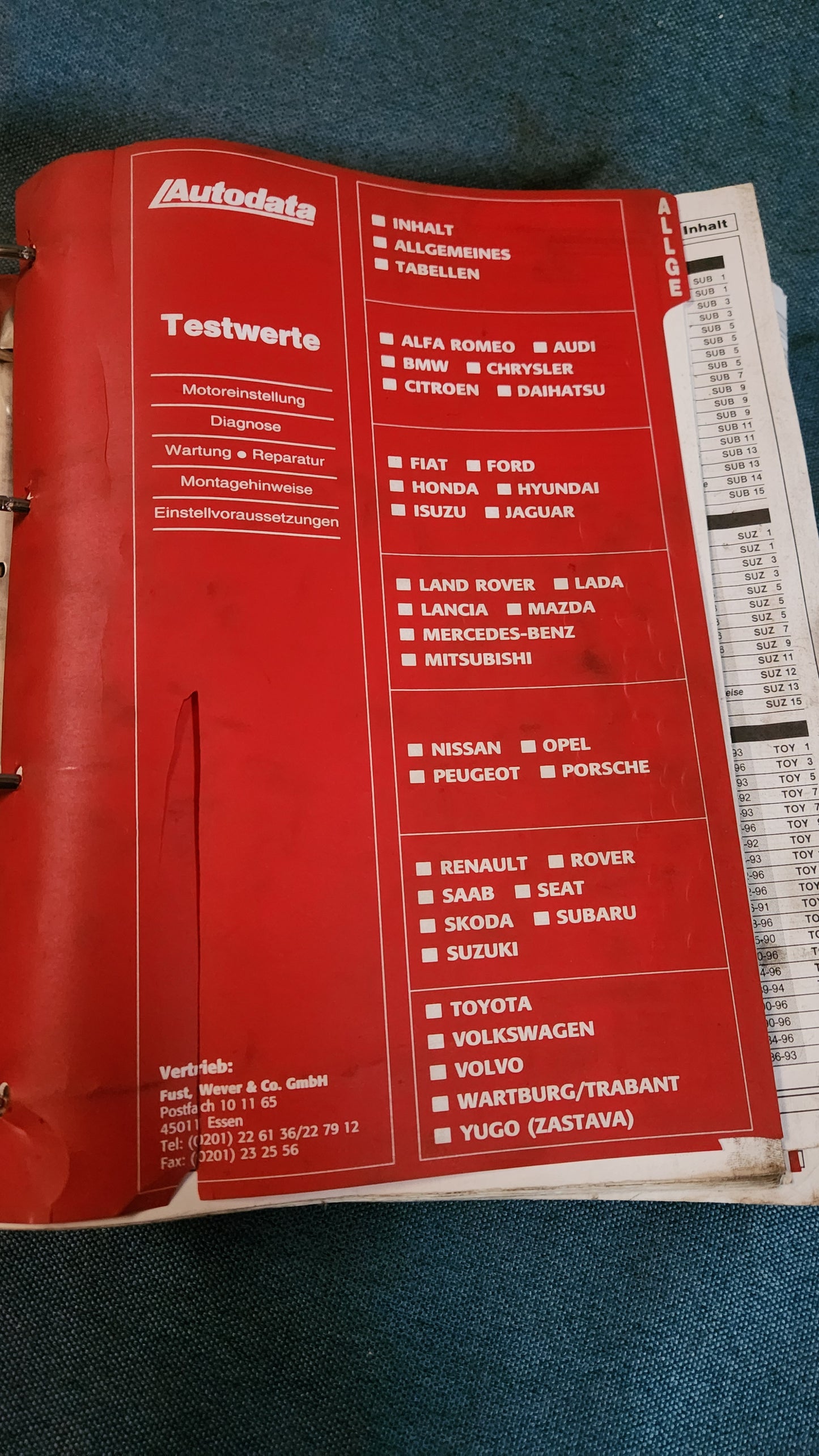 Audi/VW/Mercedes/Trabant/Volvo/Fiat/Honda/Lancia/Opel/Mazda/Rover/BMW/Toyota Workshop Folder Repair Manual