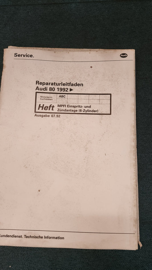 Audi 80 B4 ABC Motor Reparaturleitfaden Werkstattbuch