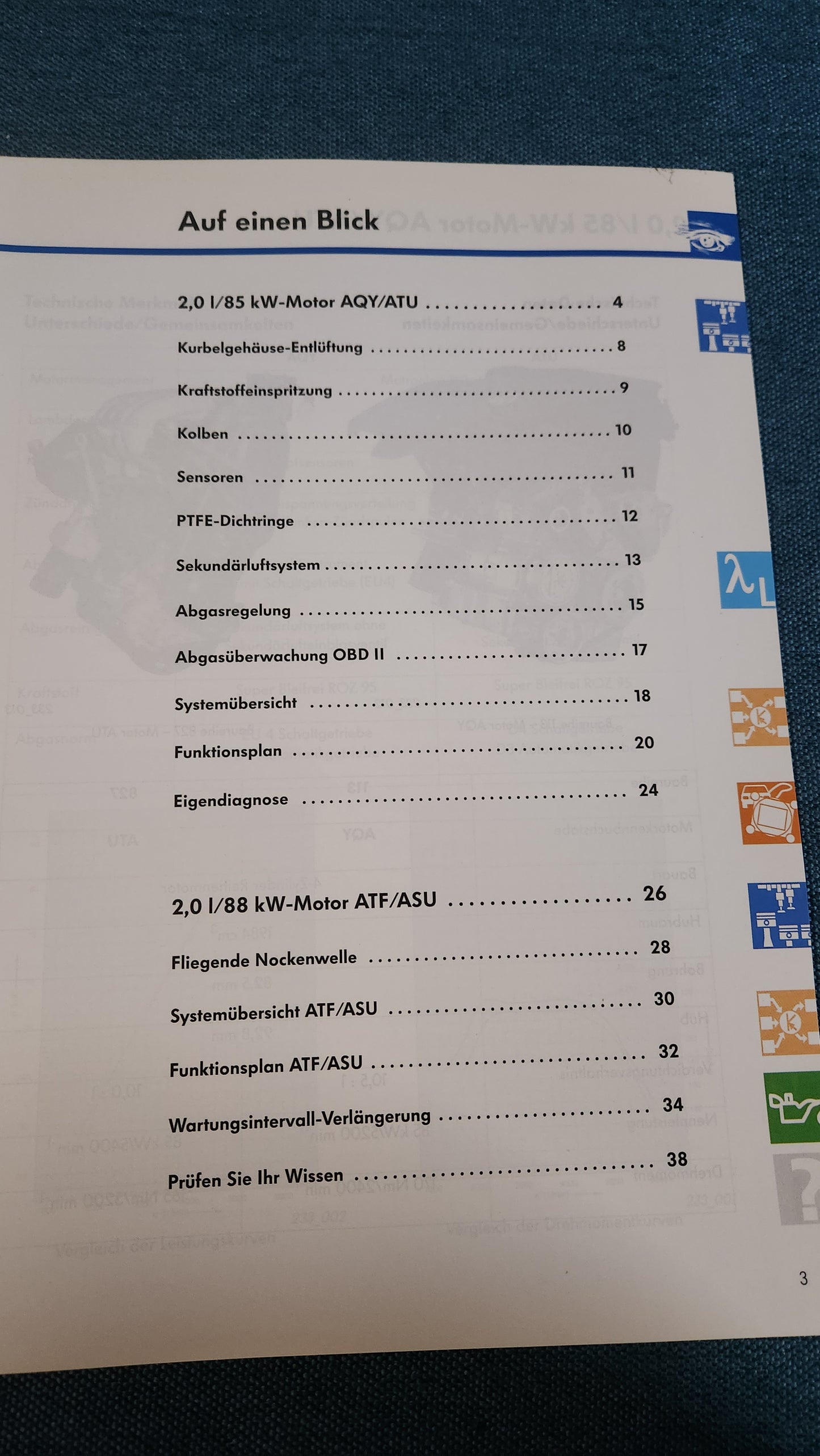 Golf 3/4 Cabrio 2.0 Motor AQY ATU ATF ASU Selbststudienprogramm Nr.233 Reparaturleitfaden Werkstattbuch