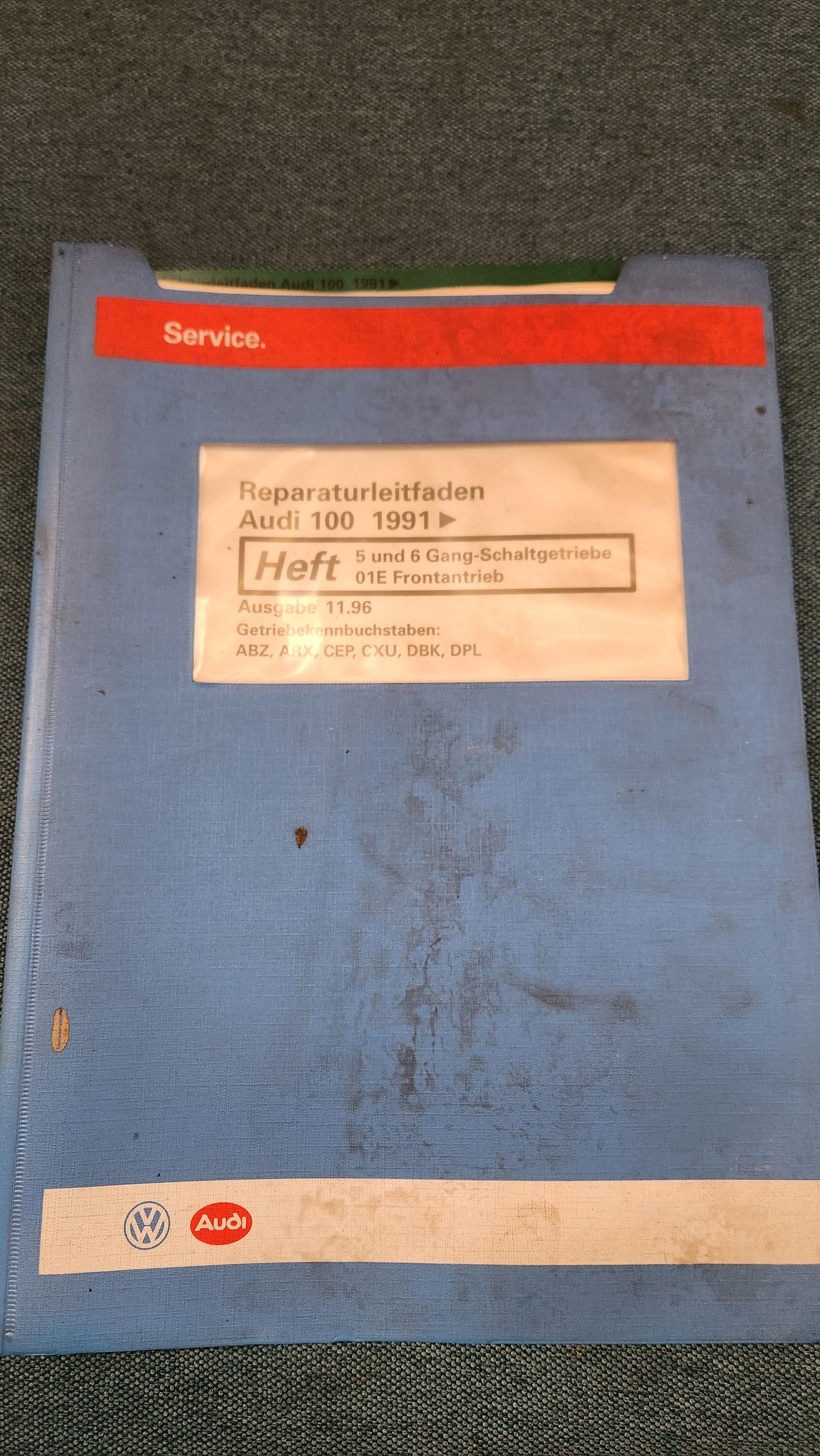 Audi 100 C4 5 and 6 speed manual transmission 01E front-wheel drive repair manual workshop manual