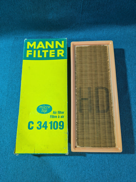 Filtro de aire Mann C34109 Caddy14D/Golf/Jetta/1/2/Passat/B1/B2/B3/Santana/T3 Bus/Audi 80/90/B2/B3/B4/100/C2/C3/Cabriolet/Coupe/Quattro 681296201 NOS/Nuevo B9