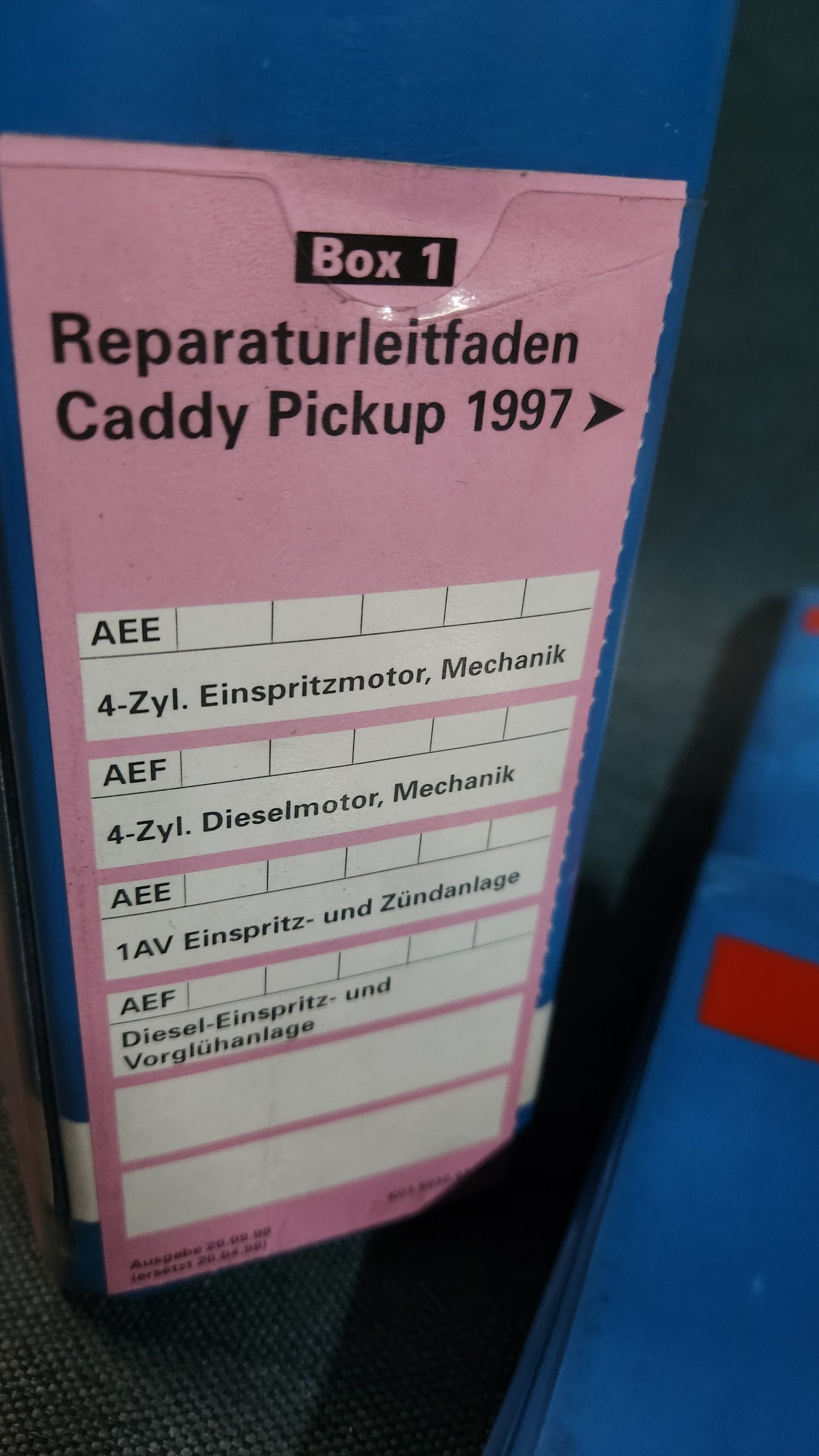 Caddy Pickup 9KV Reparaturleitfaden Werkstattbuch