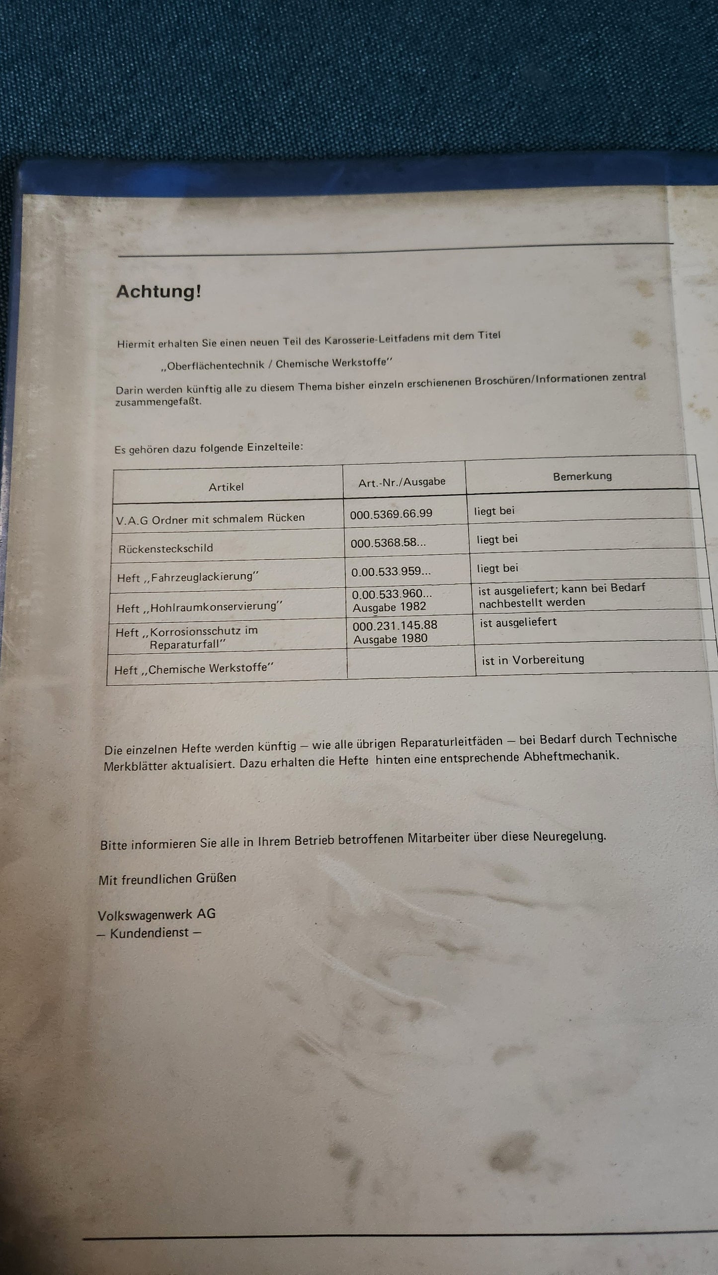 Oberflächentechnik/Chemische Werkstoffe Reparaturleitfaden Werkstattbuch