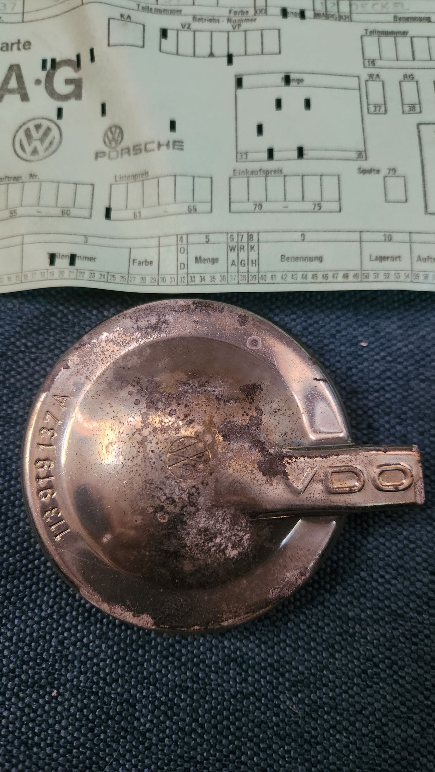 Tankgeberdeckel Vw Käfer Typ 1 VDO 113919137 Nos S3