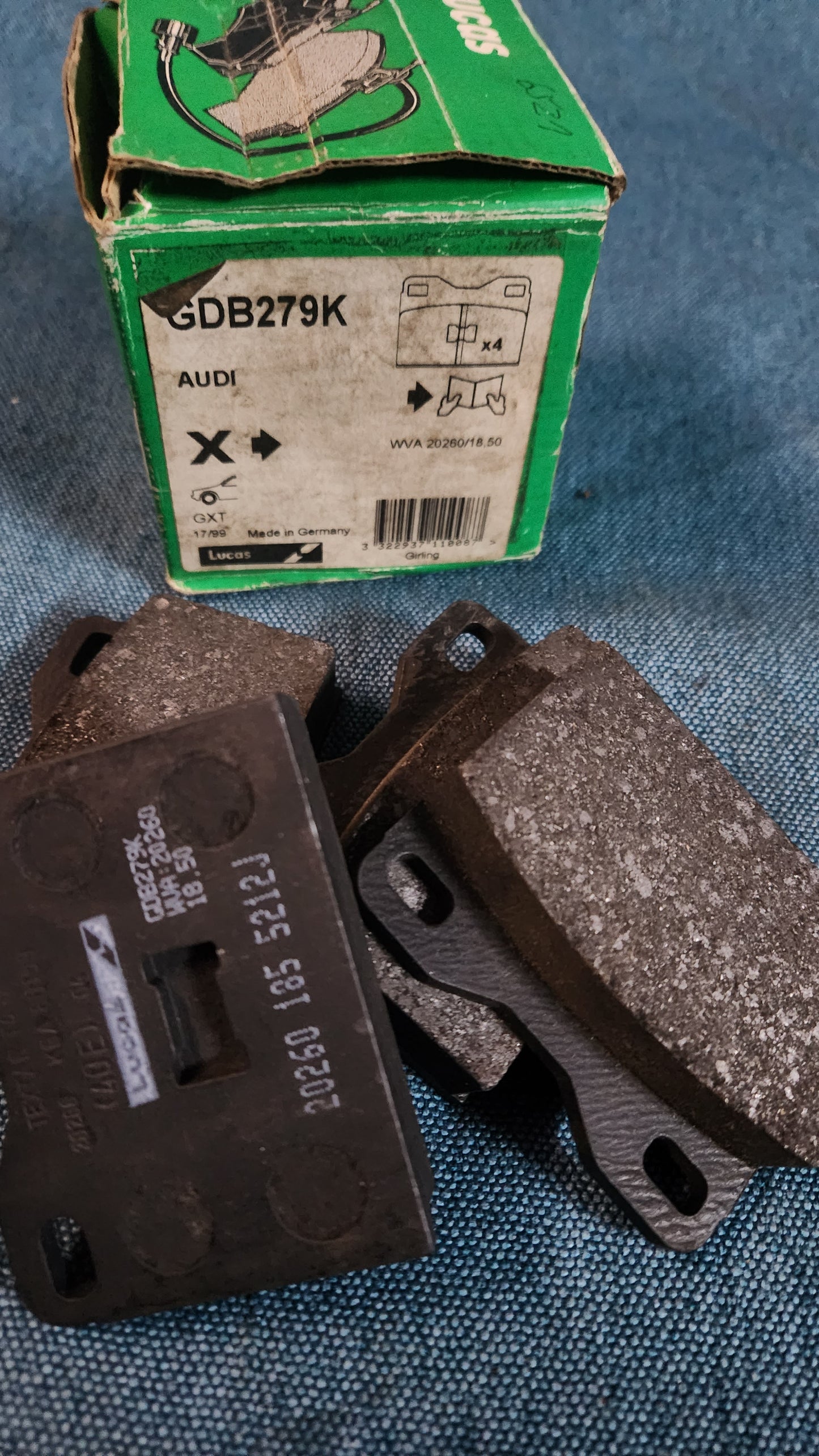 Brake pads Audi 80 B1/Audi 50/Polo 1/Derby/Golf 1/Jetta 1/Passat B1/Scirocco 1 Lucas 60159 Nos D4