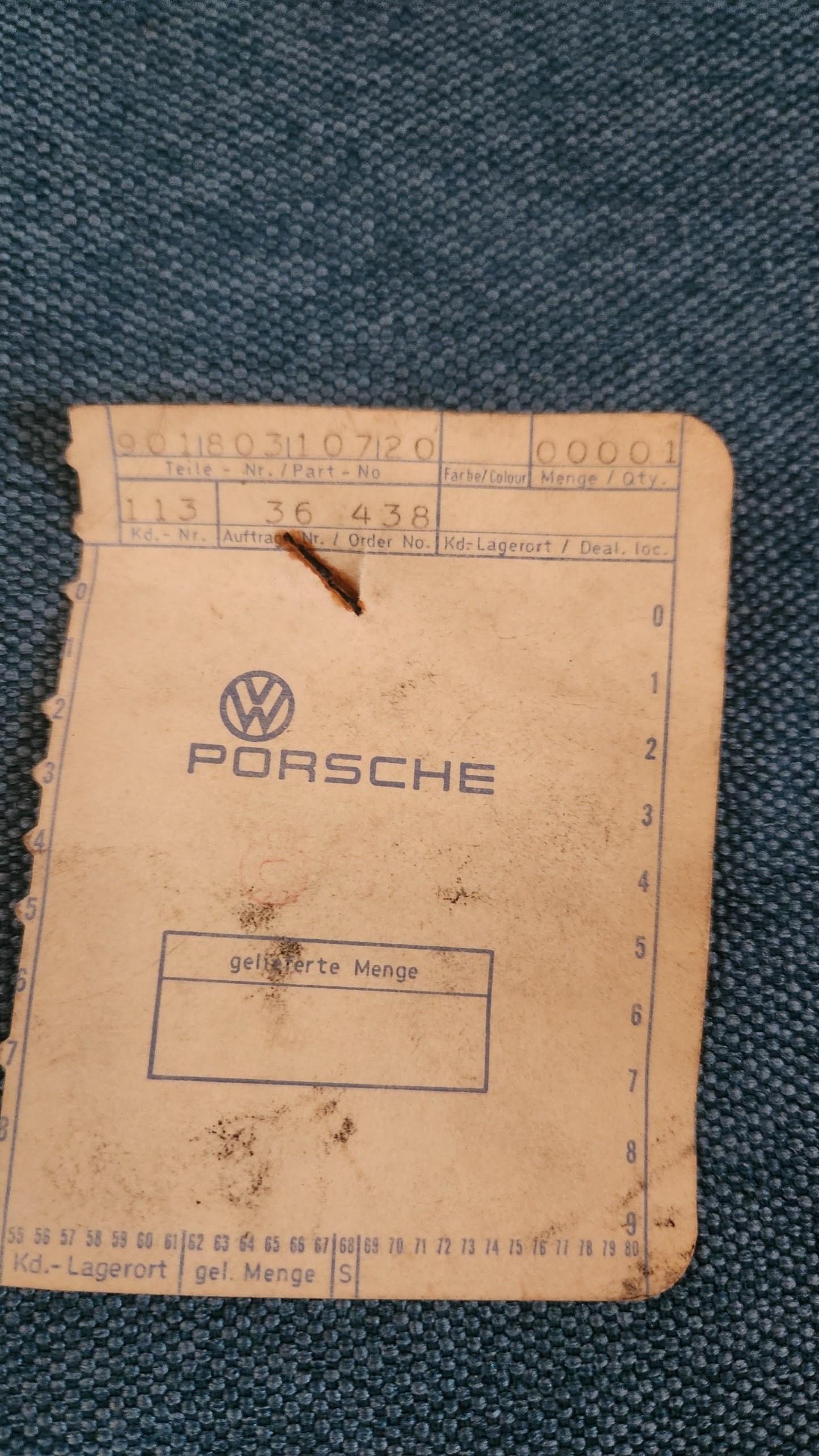 Sicherheitsgurtabdeckung Oben Porsche 911/912 90180310720 Nos K5