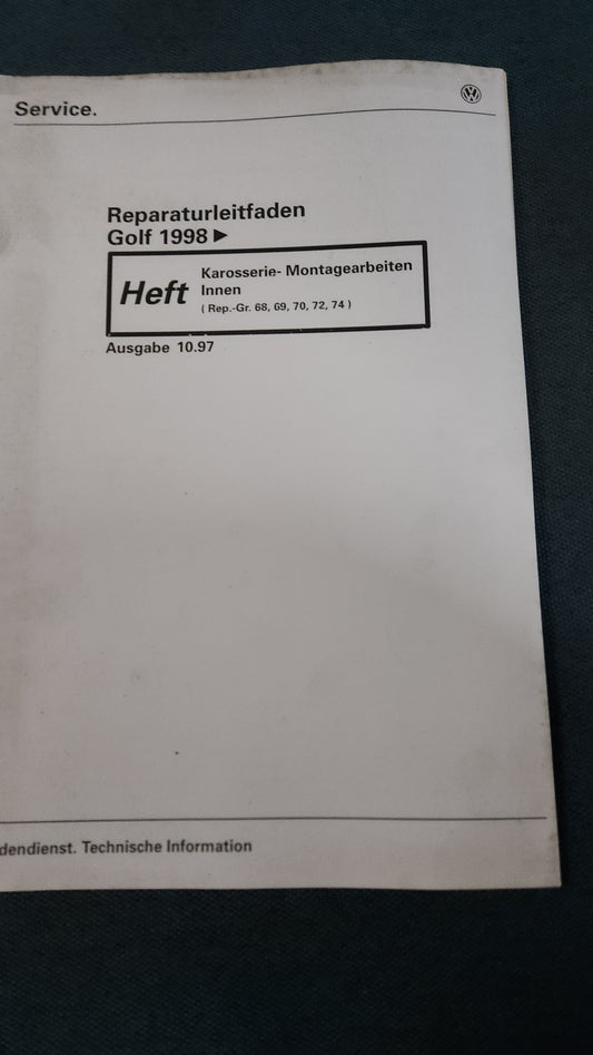 Golf 4 Karosserie Montagearbeiten Innen Reparaturleitfaden Werkstattbuch