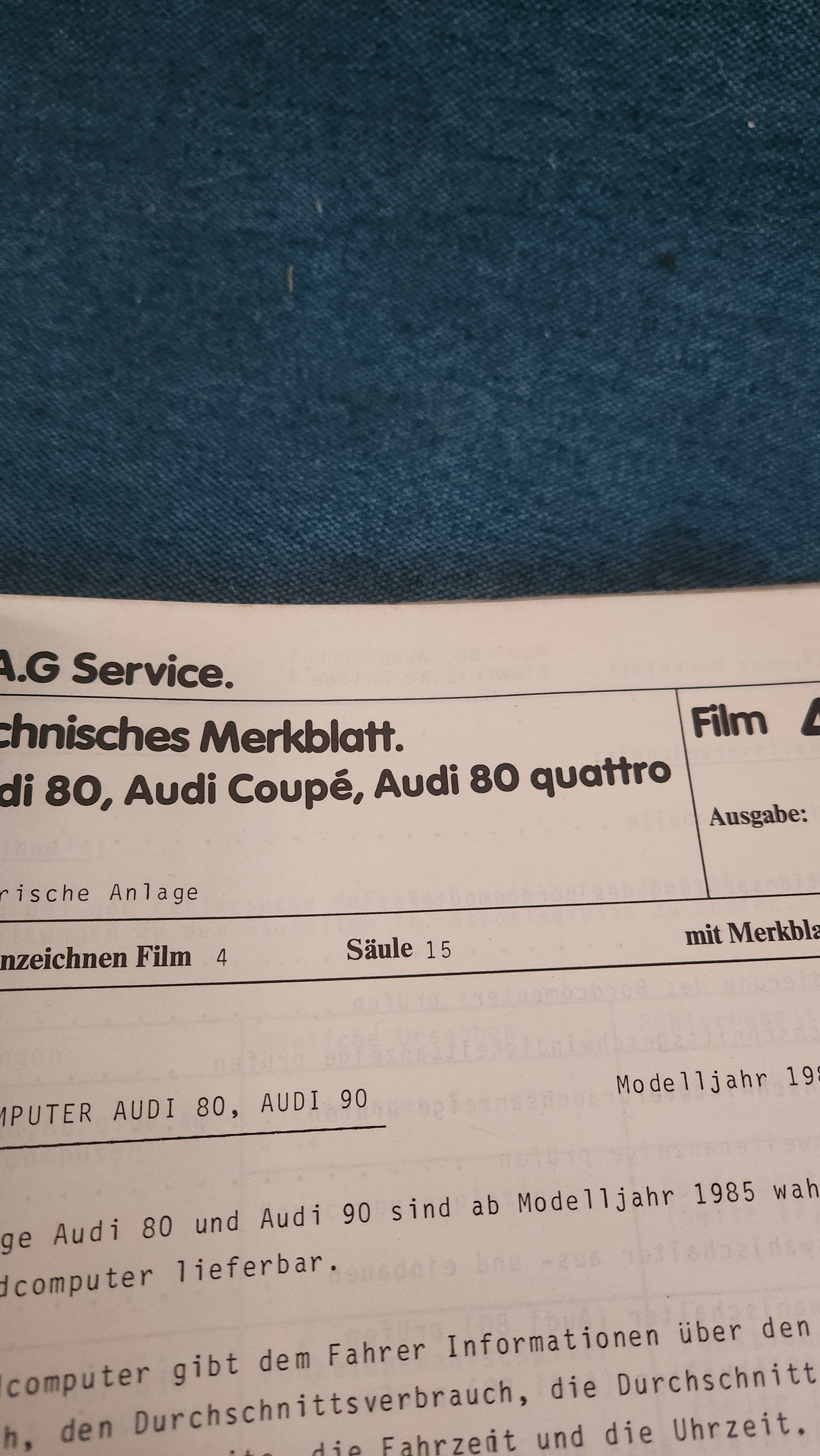 Audi 80 B2 Typ 81/85 Coupe Quattro 100/200 C3 Reparaturleitfaden Werkstattbuch