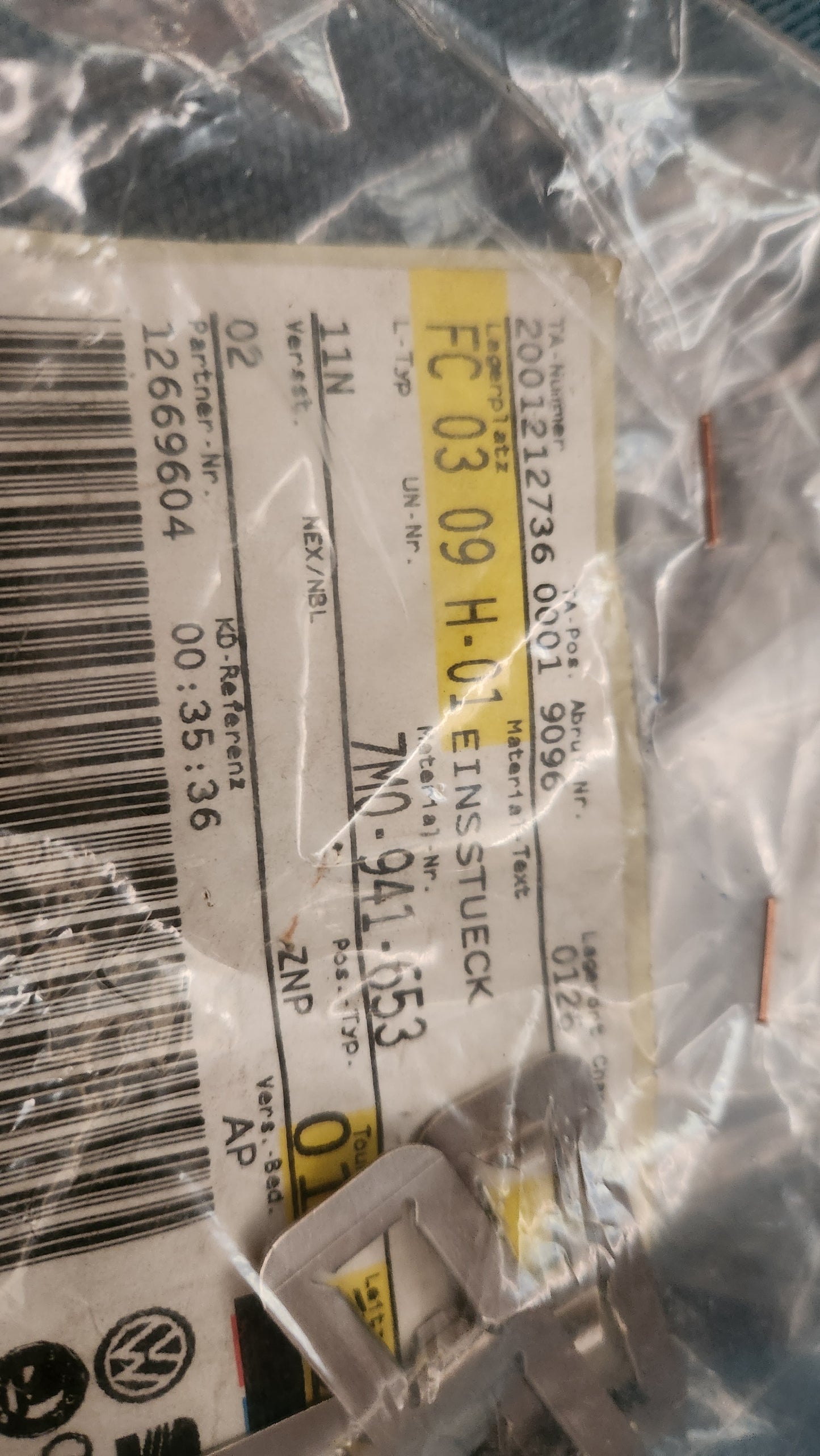 VW Sharan fog light bracket 7M0941653 Nos A3