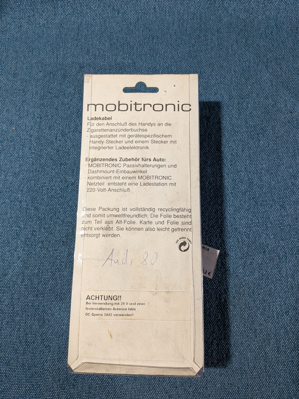 Ladekabel Auto 12V-24 Nokia 6110 Z050152NE NOS/Neu B4