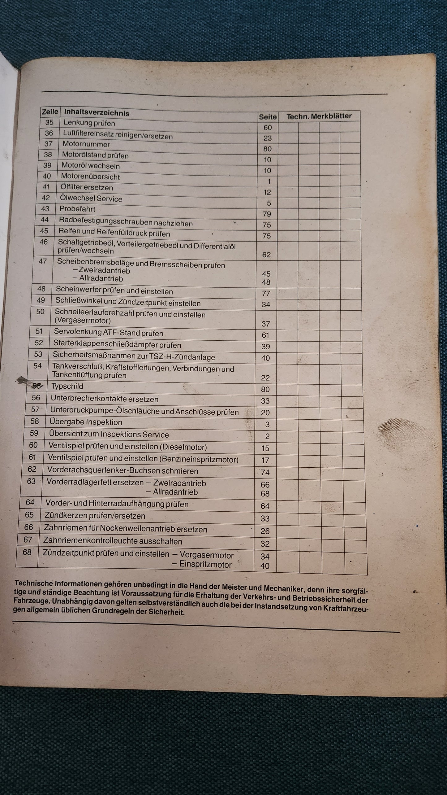 Taro Instandhaltung genau genommen Nr. 18 Reparaturleitfaden Werkstattbuch