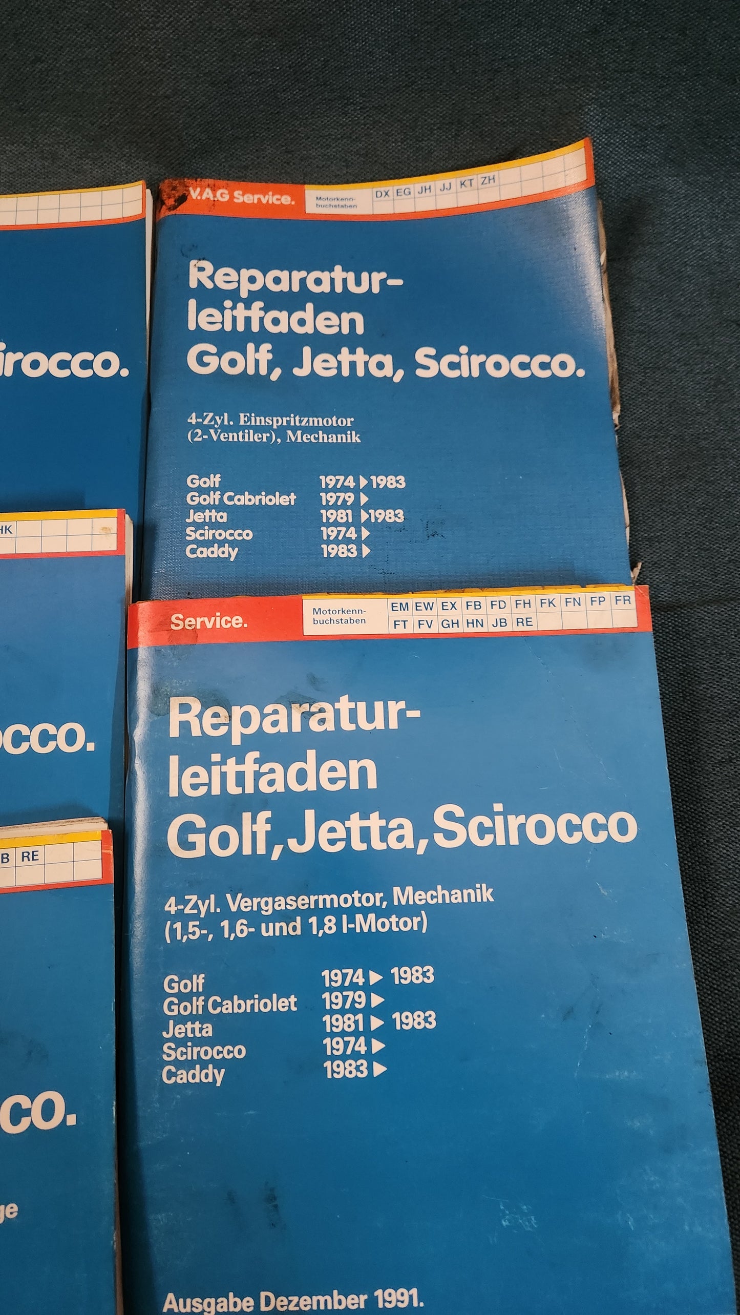 Golf 1 / Cabrio Jetta 1 Scirocco 1/2 Reparaturleitfaden Werkstattbuch