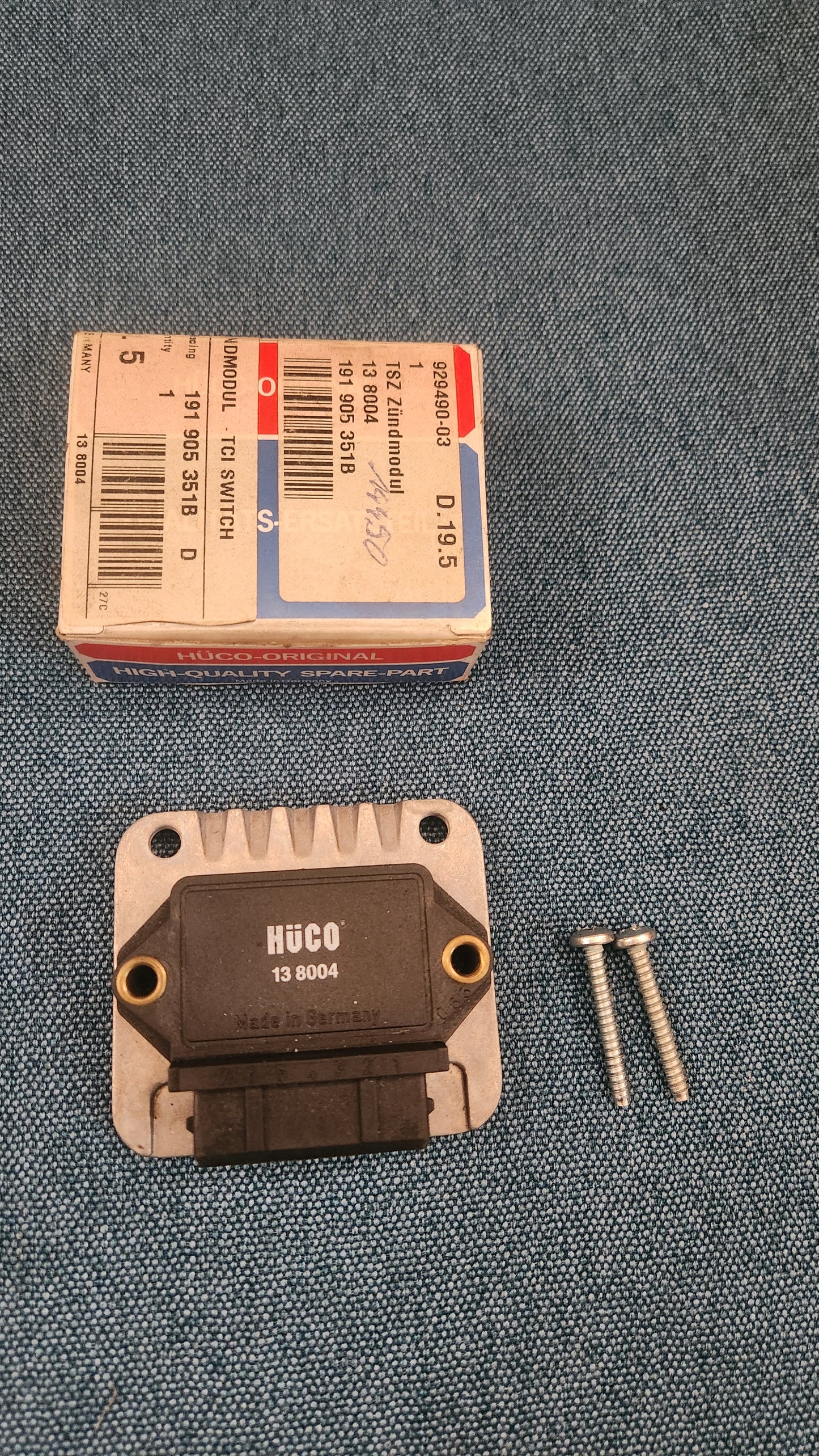 Ignition Control Unit Hüco Golf/Jetta/2/Passat B3/B4/Polo86C/T3 Bus/Scirocco2/Caddy14D/Audi 80/90/B2/B3/100/200/C3 191905351B NOS/New M6
