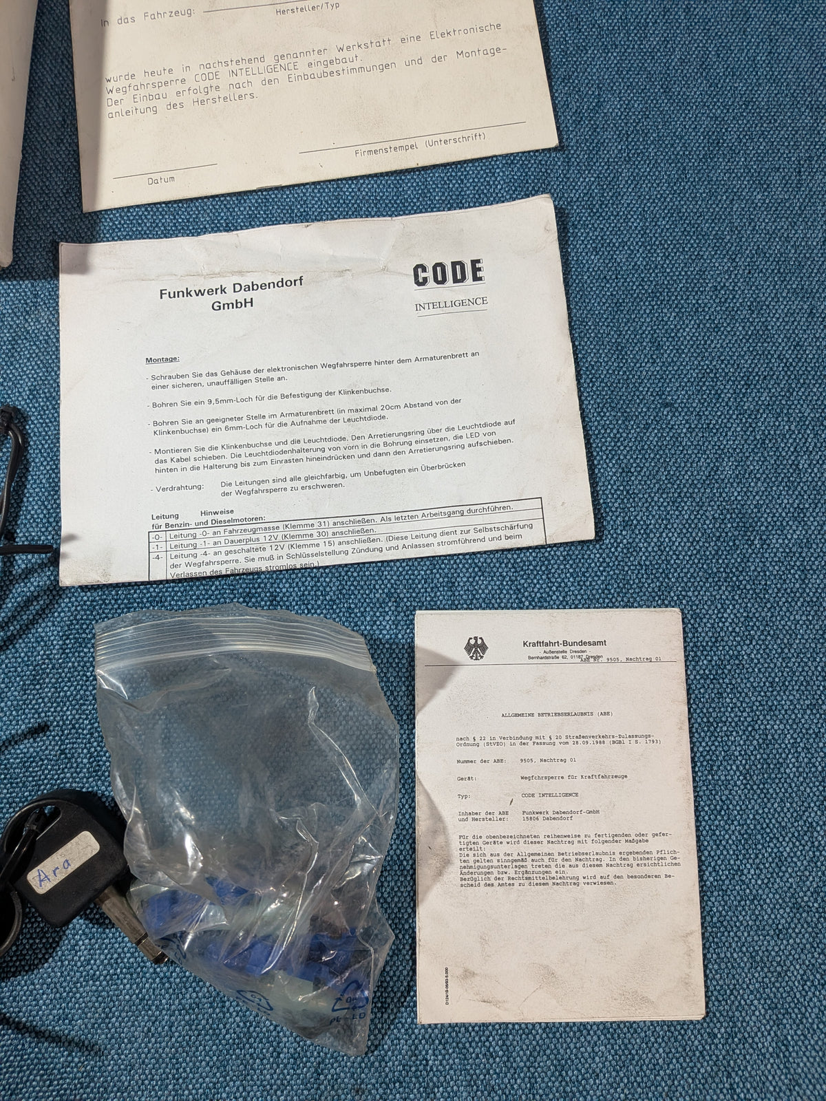 CODE intelligente Elektronische Wegfahrsperre Funkwerk Dabendorf 770210013 NOS/Neu F4