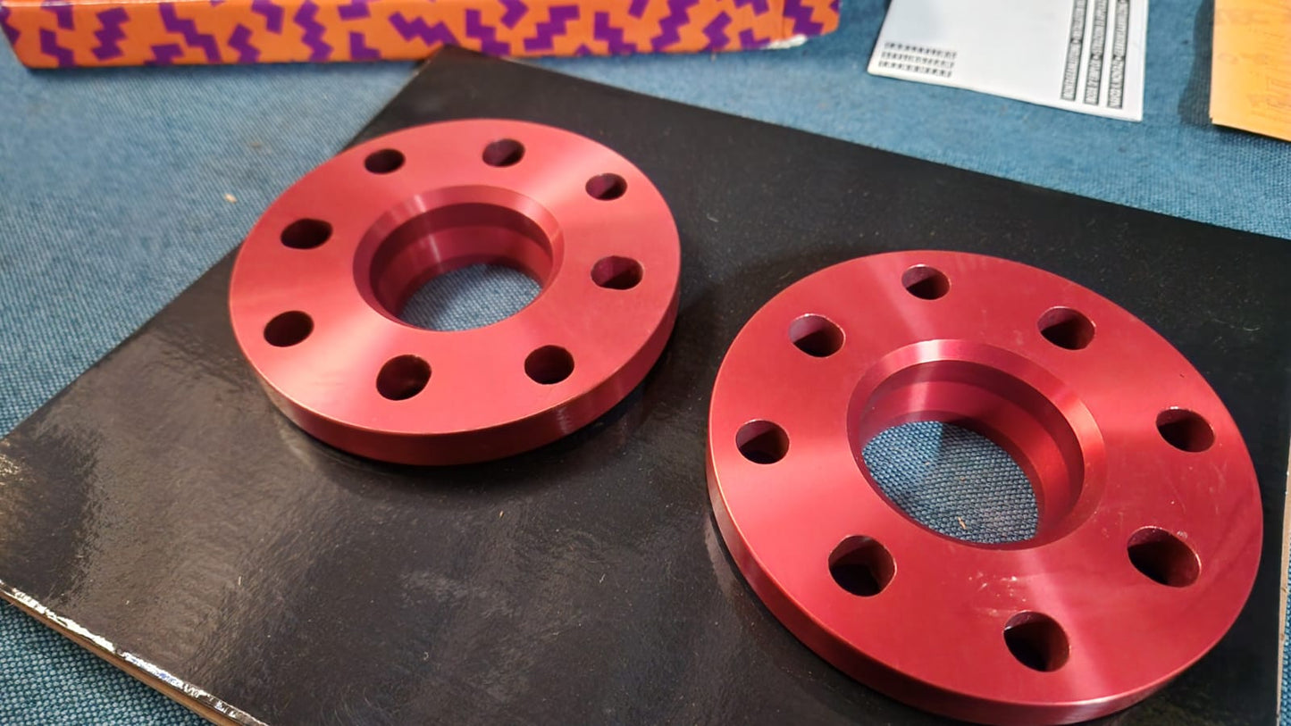 Folia Tec Aluminum Wheel Spacers, Red, 56mm Widening, Honda Civic, Kia Rover, Mitsubishi Tuning 41111 A1