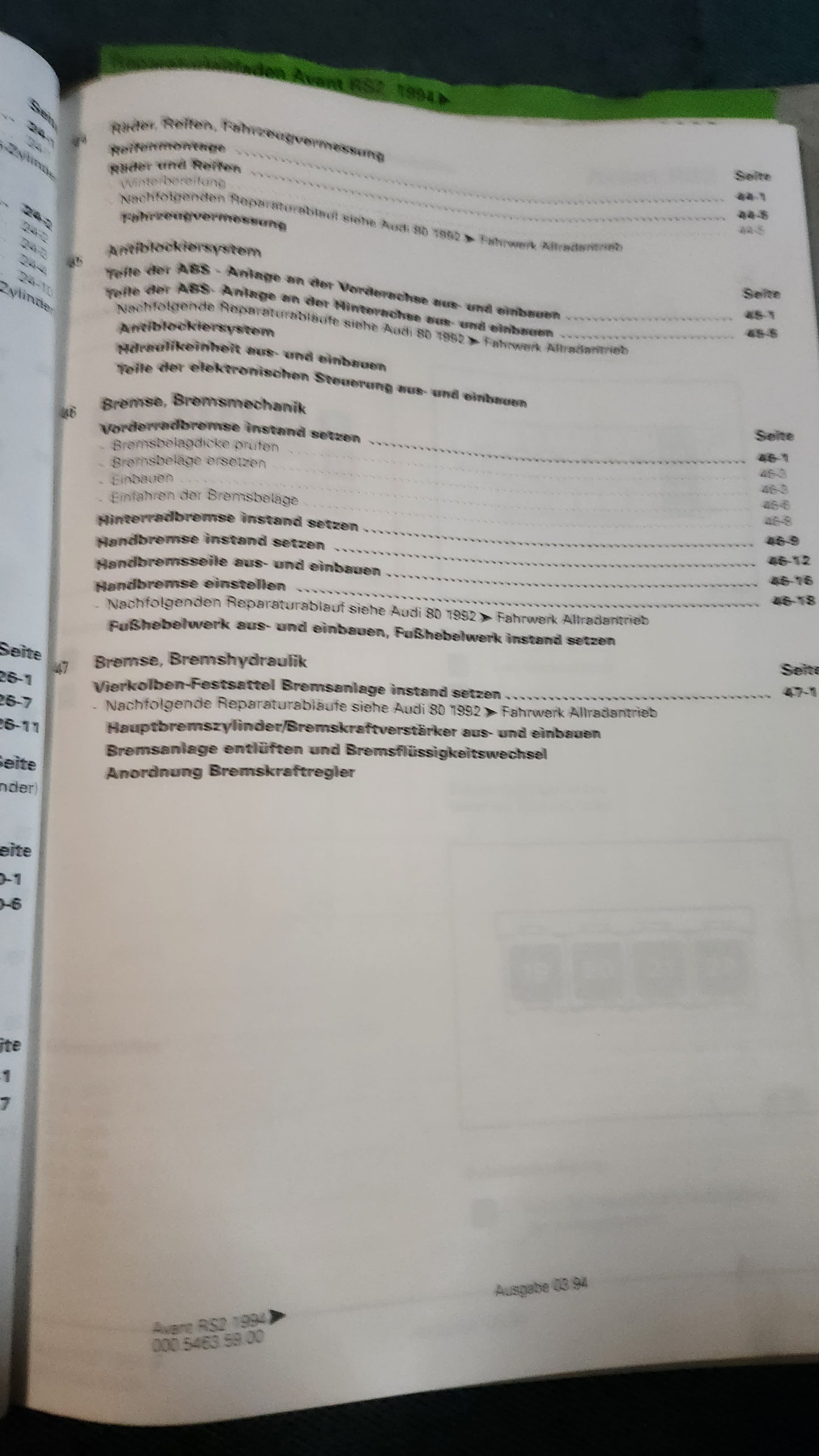 Audi Rs2 Avant Reparaturleitfaden Werkstattbuch Rarität